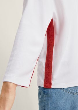 comma casual identity 3/4-Arm-Shirt Langarmshirt mit Tape-Besatz Tape, Logo