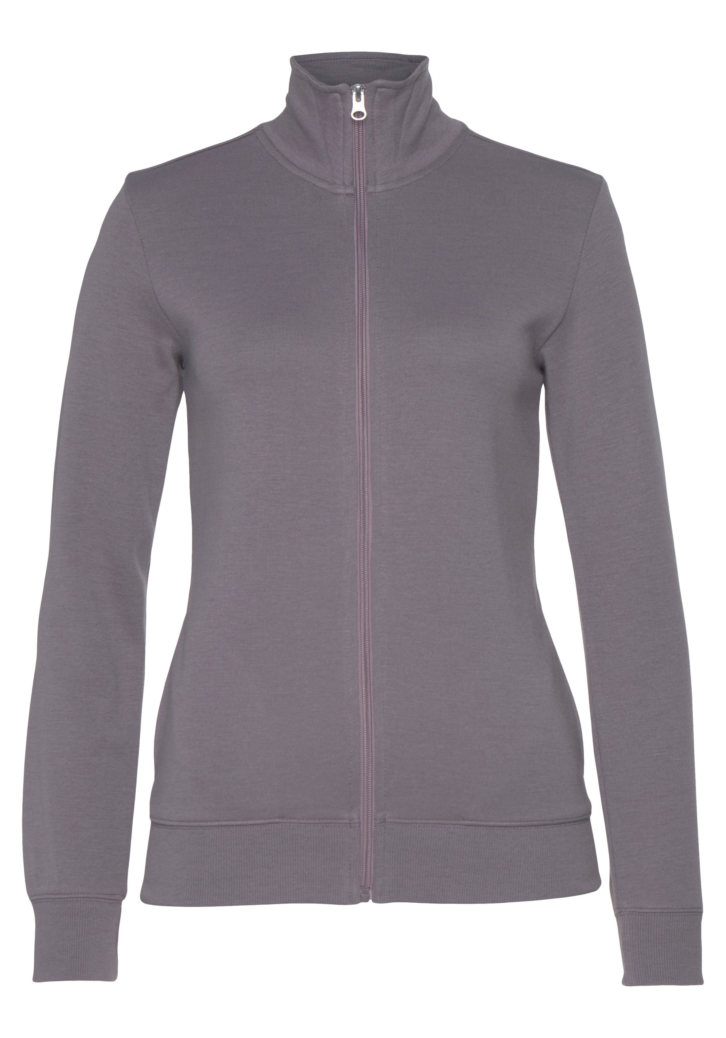 Sweatjacke Bench. (1-tlg) Stehkragen, Loungeanzug mit bestickten Loungewear mauve