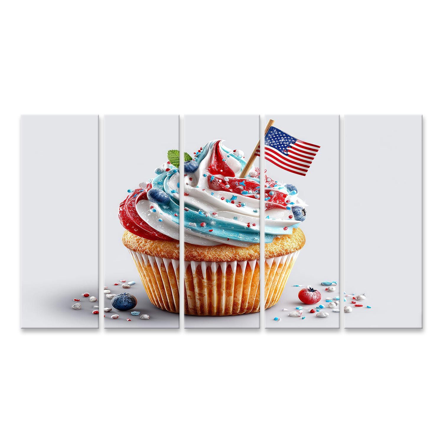 islandburner Leinwandbild Kuchen mit amerikanischer Flagge und buntem Zuckerguss — Empfehlung für Zuckerguss-Dekoration