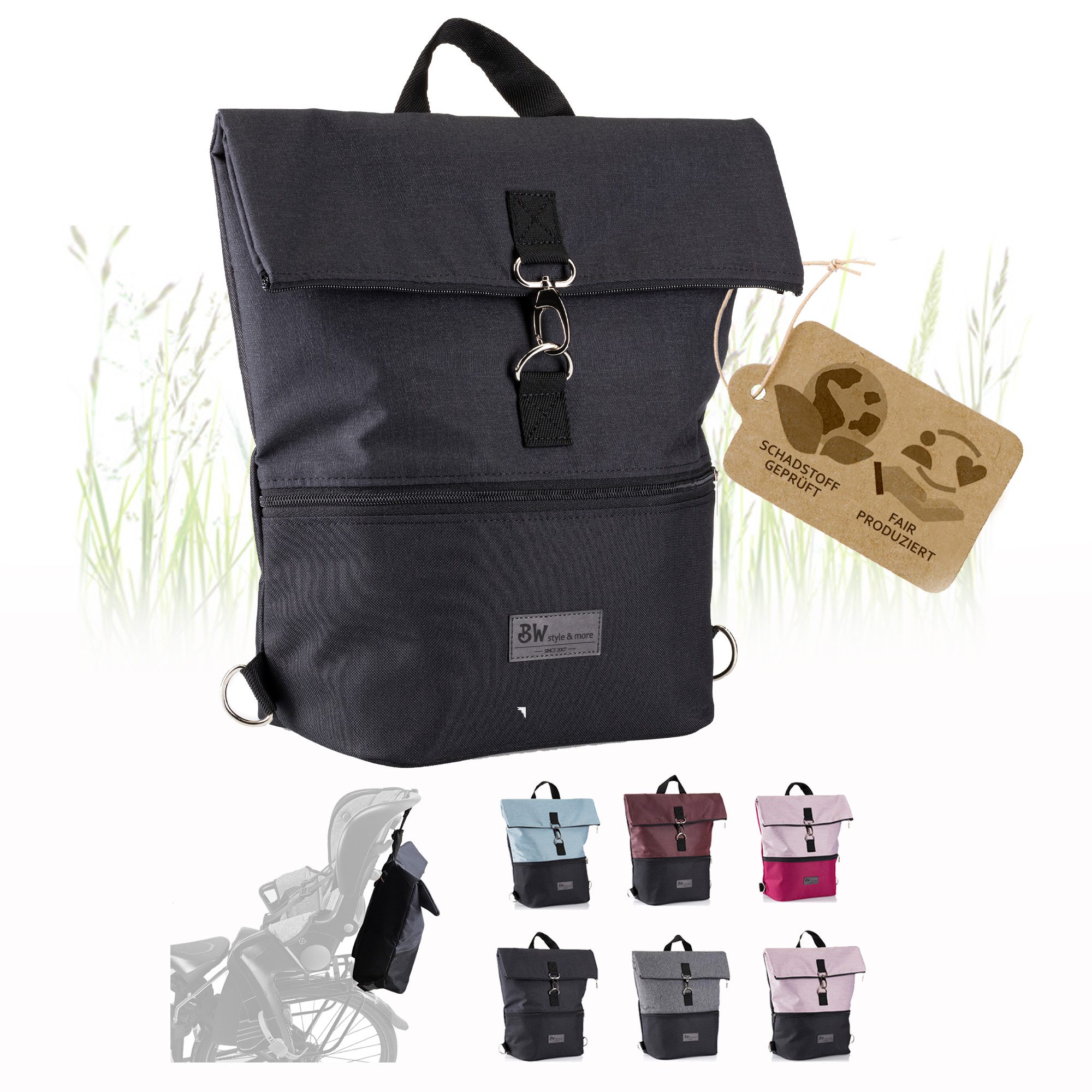 BambiniWelt by Rafael K. Fahrradtasche Fahrradtasche Rucksack für Kinderfahrradsitz universal