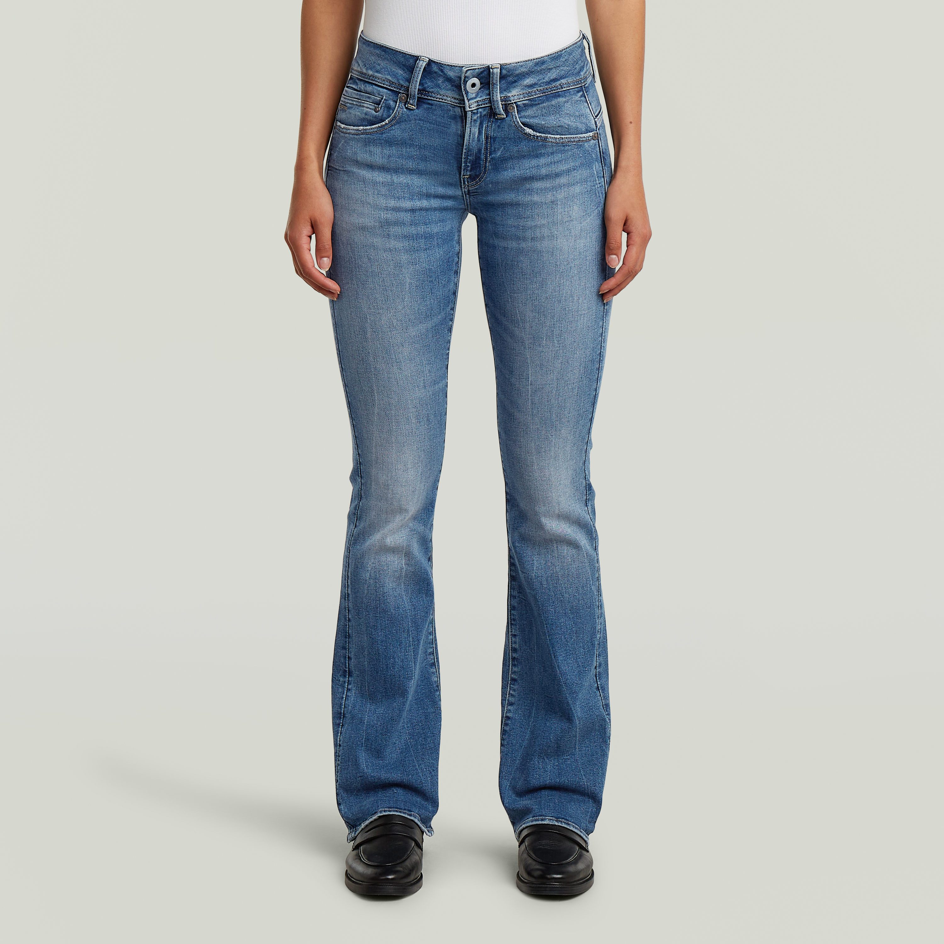 Kind Riegel G-STAR Bootcut-Jeans Midge mit verstellbarem Riegel, mittelhoher Bund