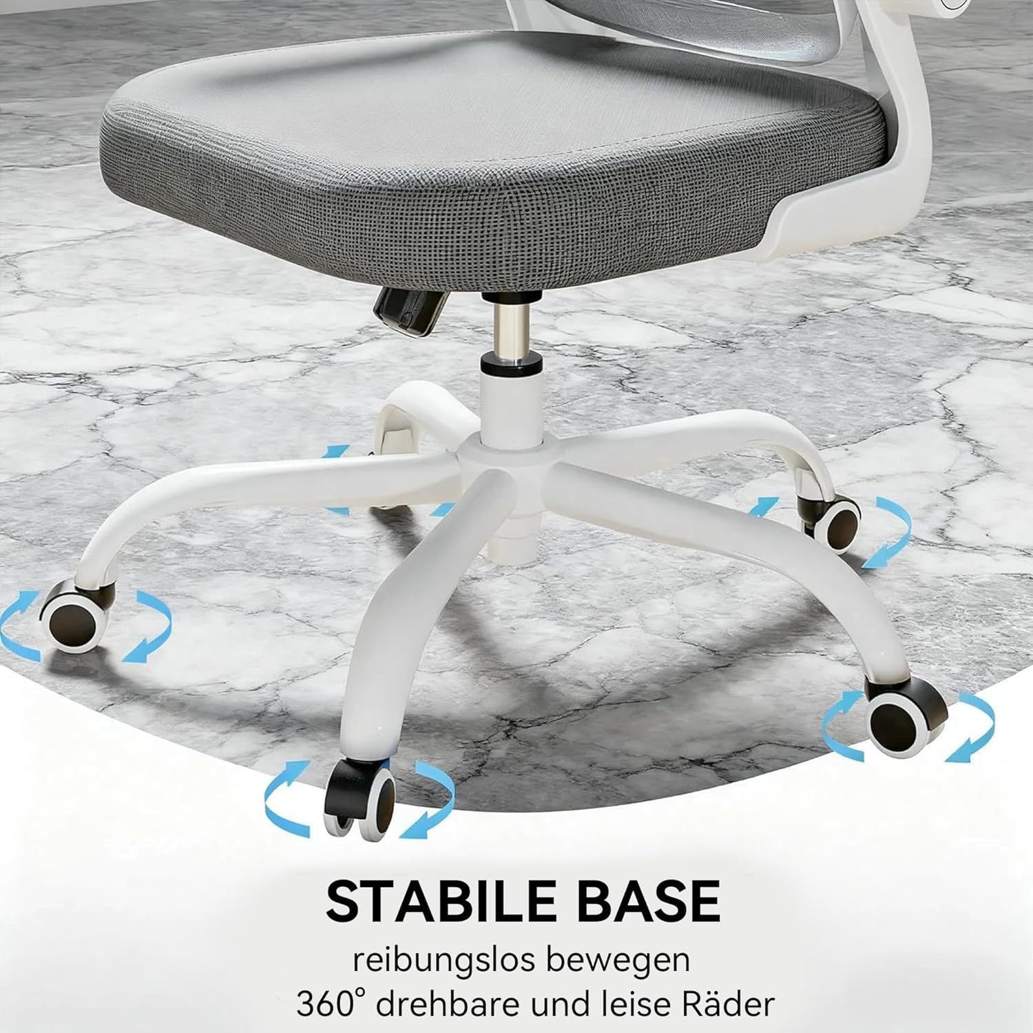 GOTLAND Bürostuhl Ergonomischer Netzkörper Bürostuhl mit 3D-Armlehnen & Lendenstütze (1 St), höhenverstellbarer Schreibtischstuhl für Home Office&Büro, dunkelgrau