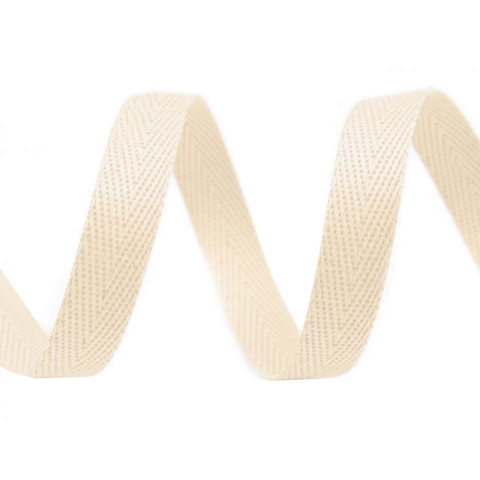 maDDma Webband 1m Köperband 10mm große Farbwahl Einfass- Nahtband Baumwollband, creme