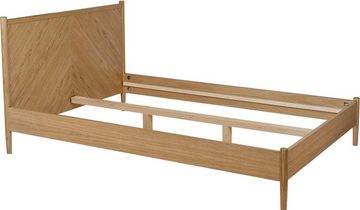 Woodman Massivholzbett Farsta 2, im skandinavischen Design, Holzfurnier aus Eiche