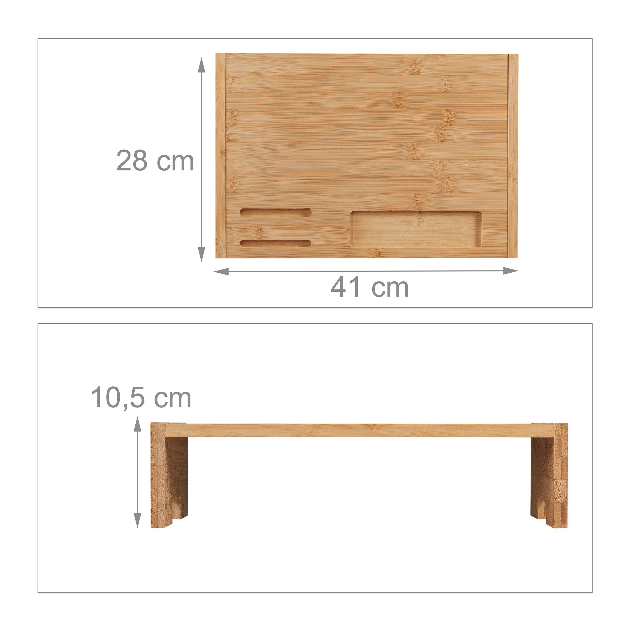 relaxdays Monitorständer aus Bambus, (1-tlg) – Bild 4 von 5