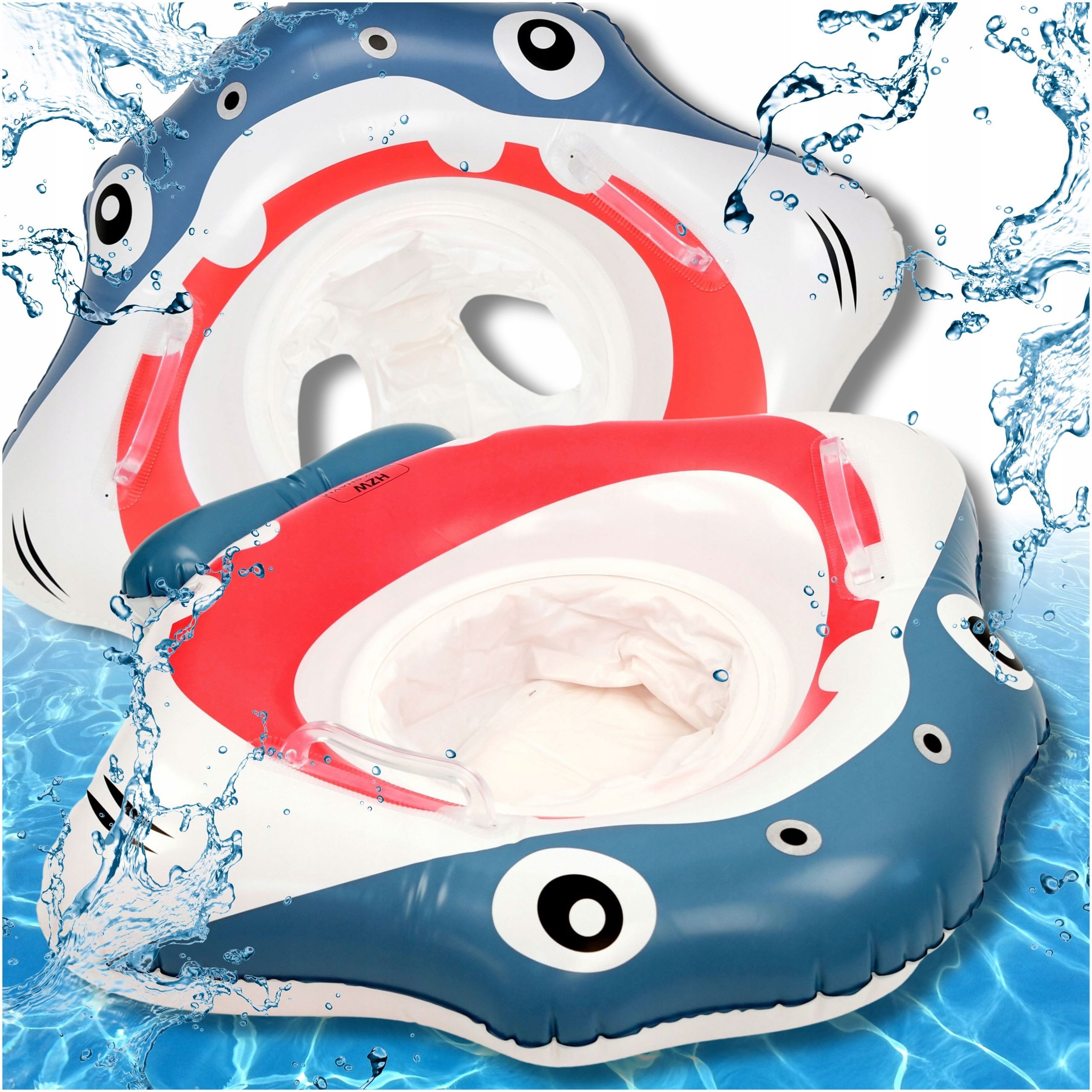 Festivalartikel Schwimmreifen Aufblasbarer Schwimmreifen mit Sitz für Kinder - Haifisch Design