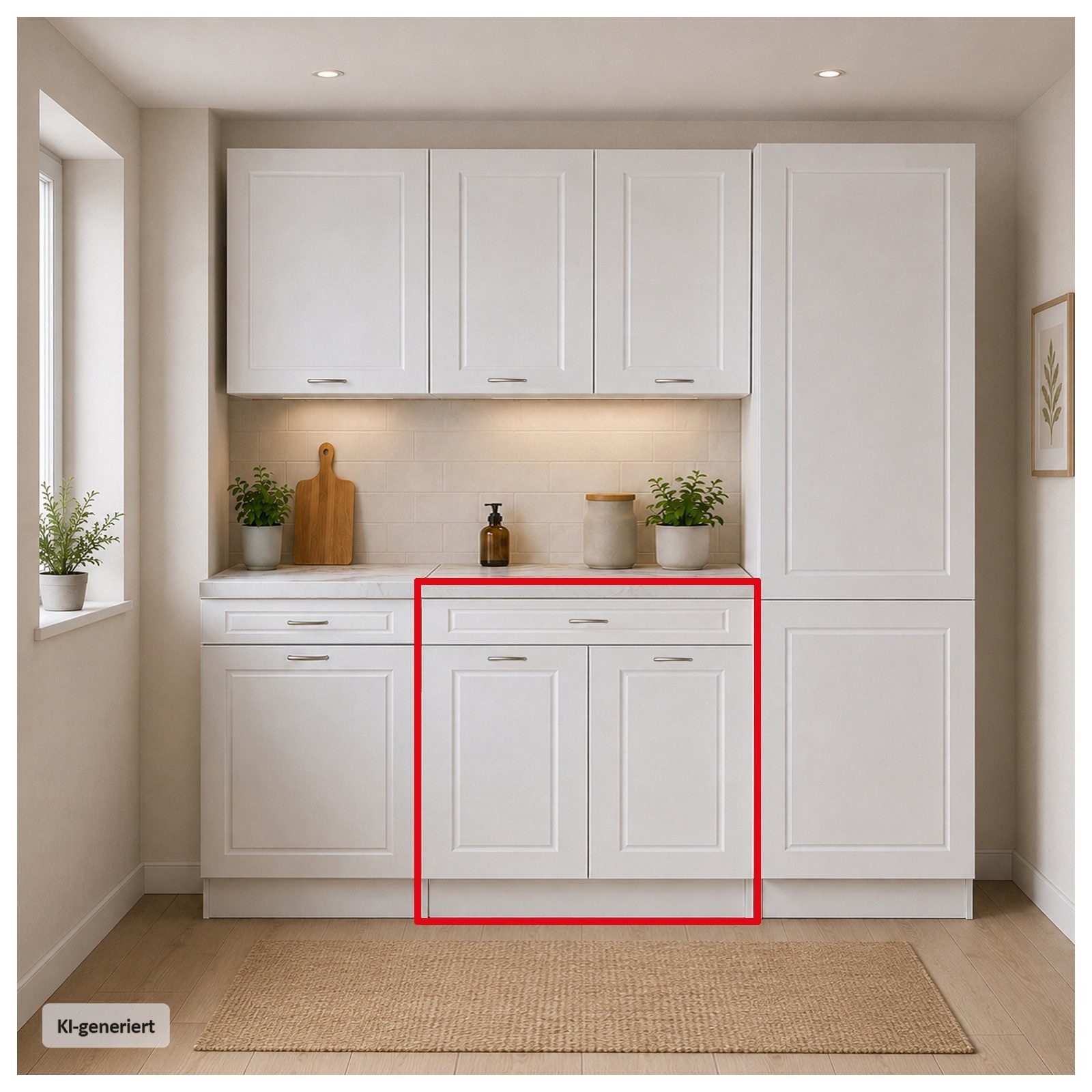 HTI-Living Unterschrank Küchenunterschrank Jenna Country Weiß 80 cm mit Schublade (1 Stück, 1-St., 1 Küchenunterschrank) Modular …