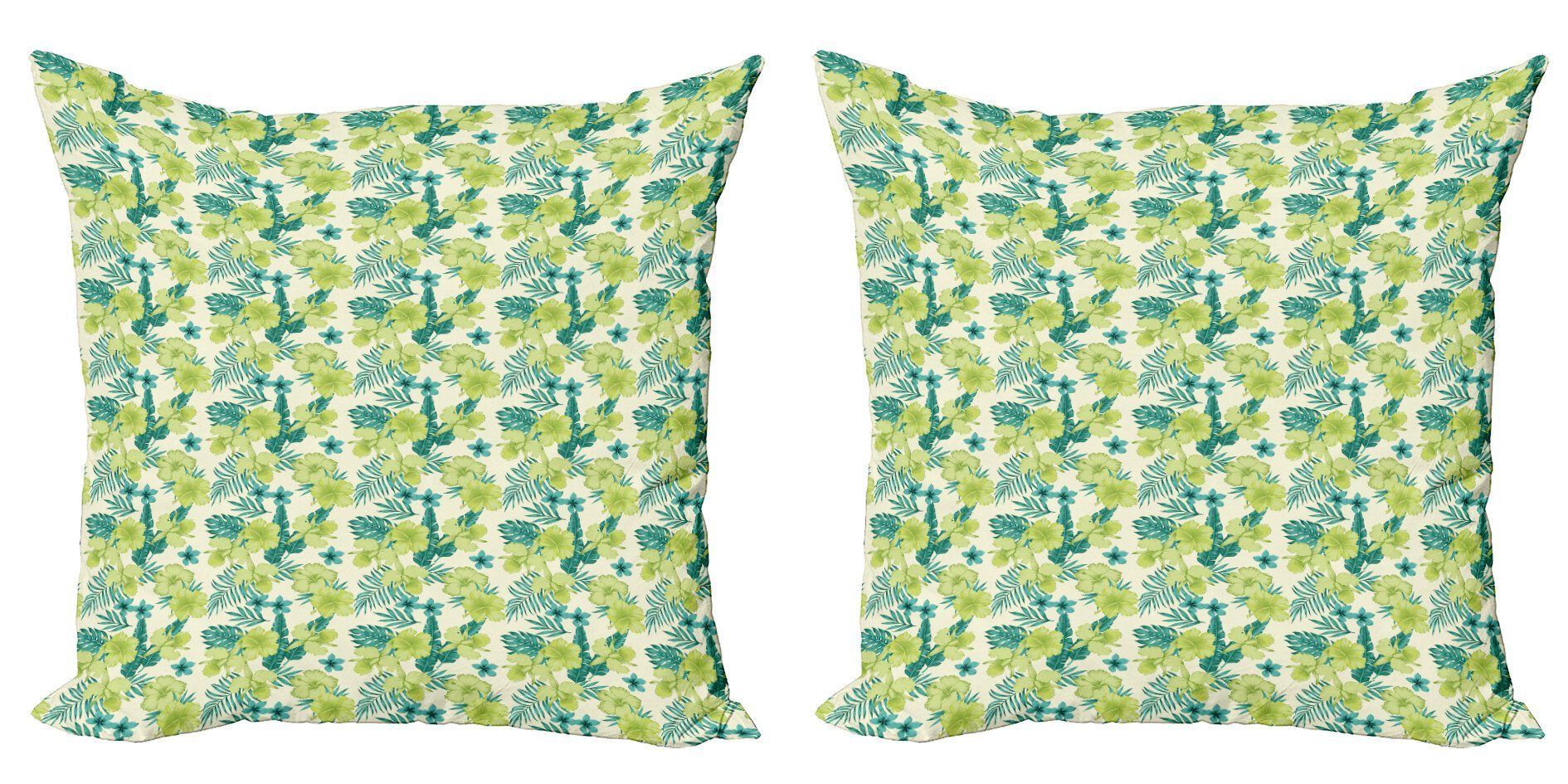 Kissenbezüge Modern Accent Doppelseitiger Digitaldruck, und Abakuhaus Tropisch Stück), Hibiscus (2 Bananenblättern