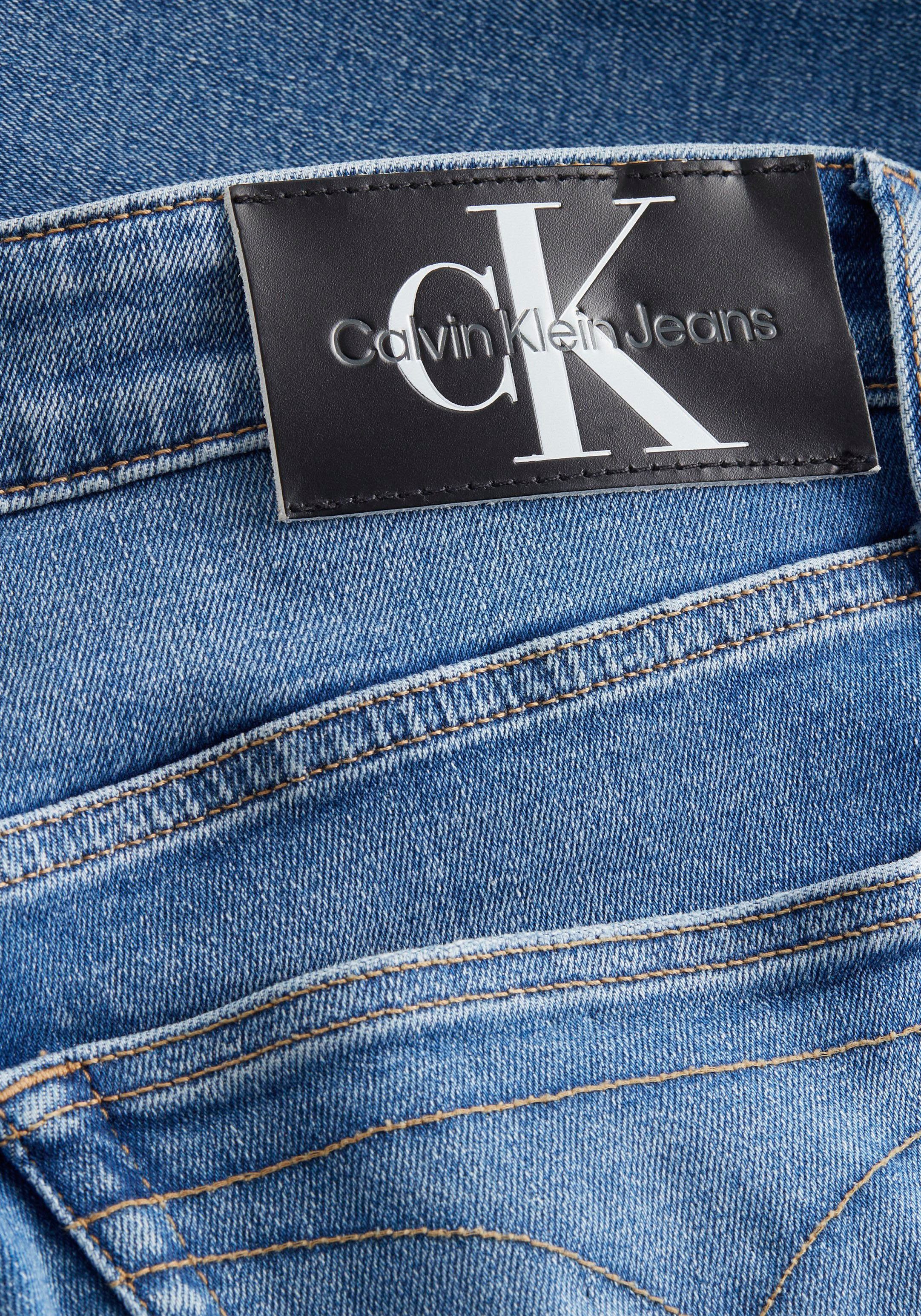 Slim-fit-Jeans Klein Calvin mit SLIM Klein Calvin Leder-Badge Jeans