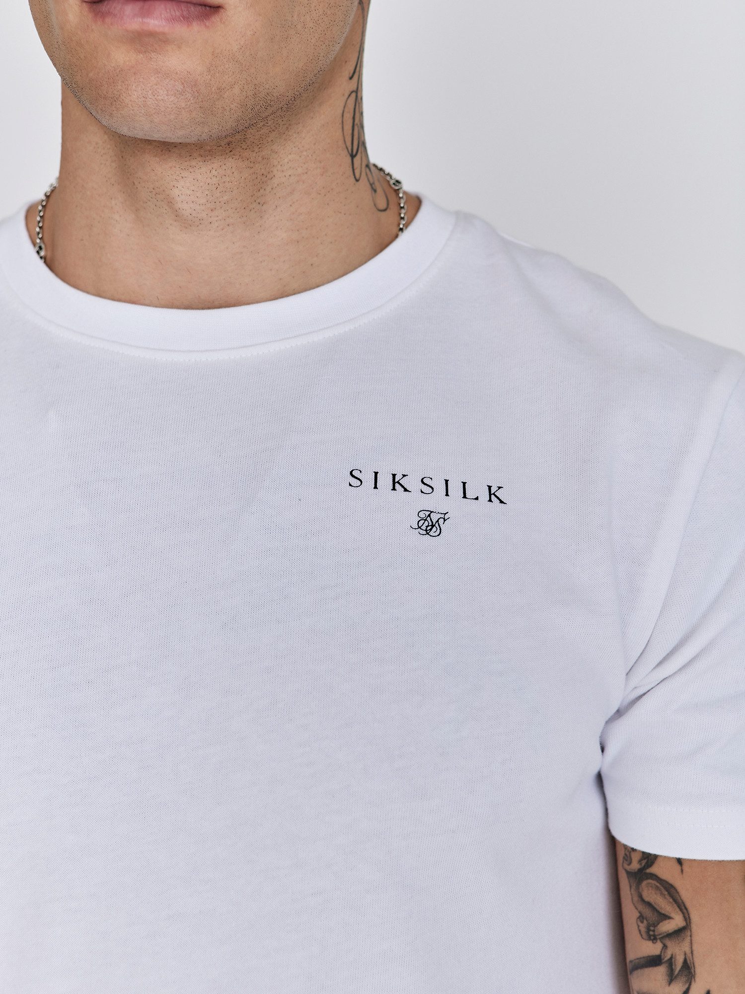 Siksilk T-Shirt SikSilk Herren Weißes Relaxed Fit T-Shirt günstig online kaufen