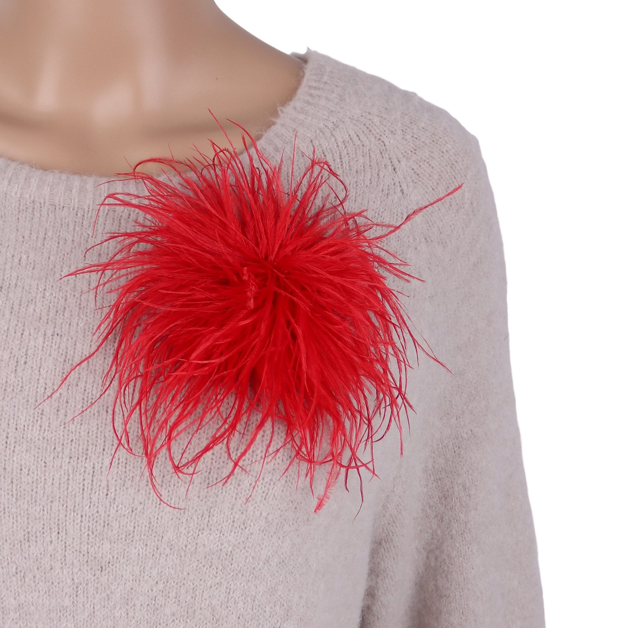 MIRROSI Brosche Edler Federbrosche, Feder-Anstecker im Boho-Vintage Stil, Ausgestattet mit Clip und Anstecknadel für sicheren Halt