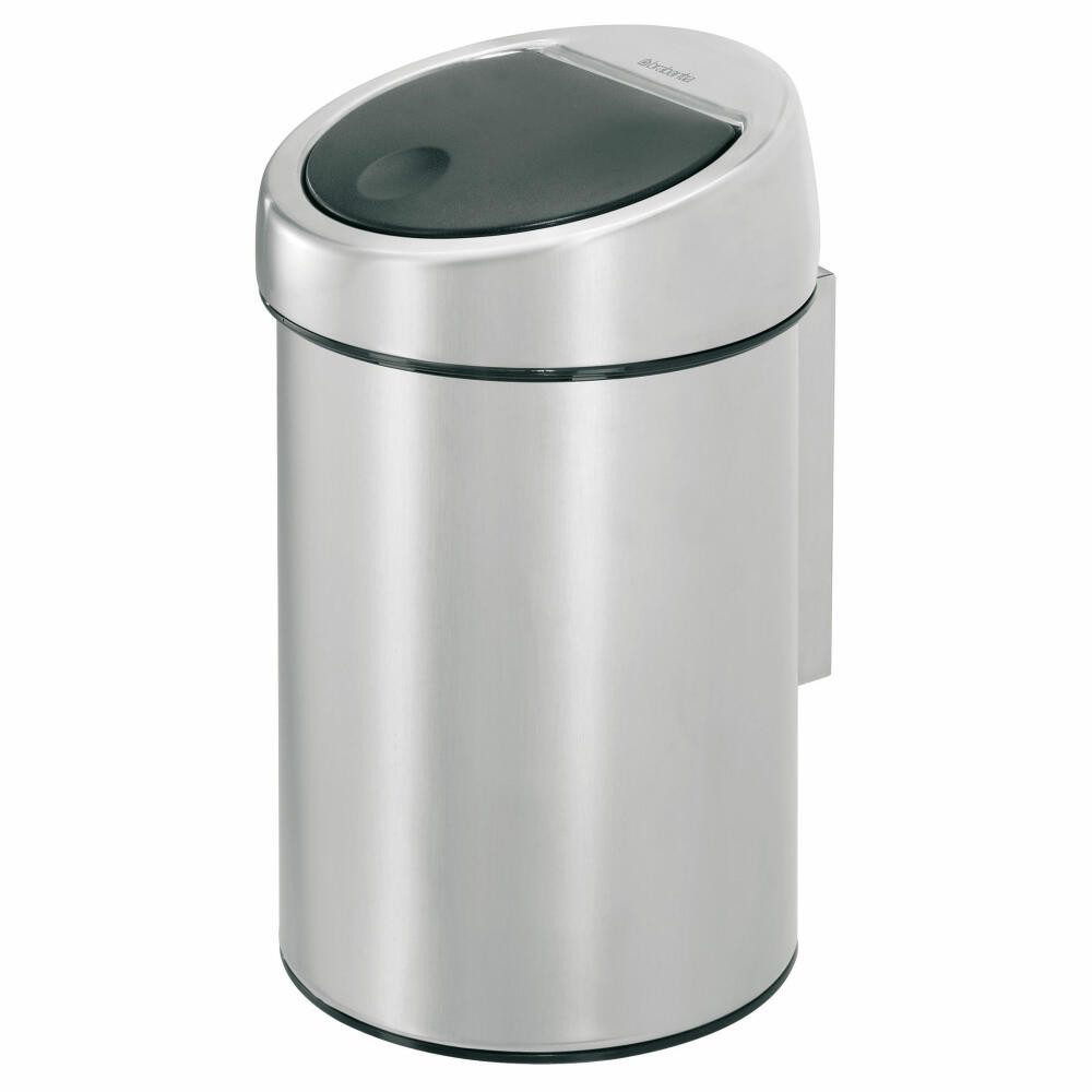 Brabantia Mülleimer Touch Bin + Wandhalterung Matt Steel 3 L