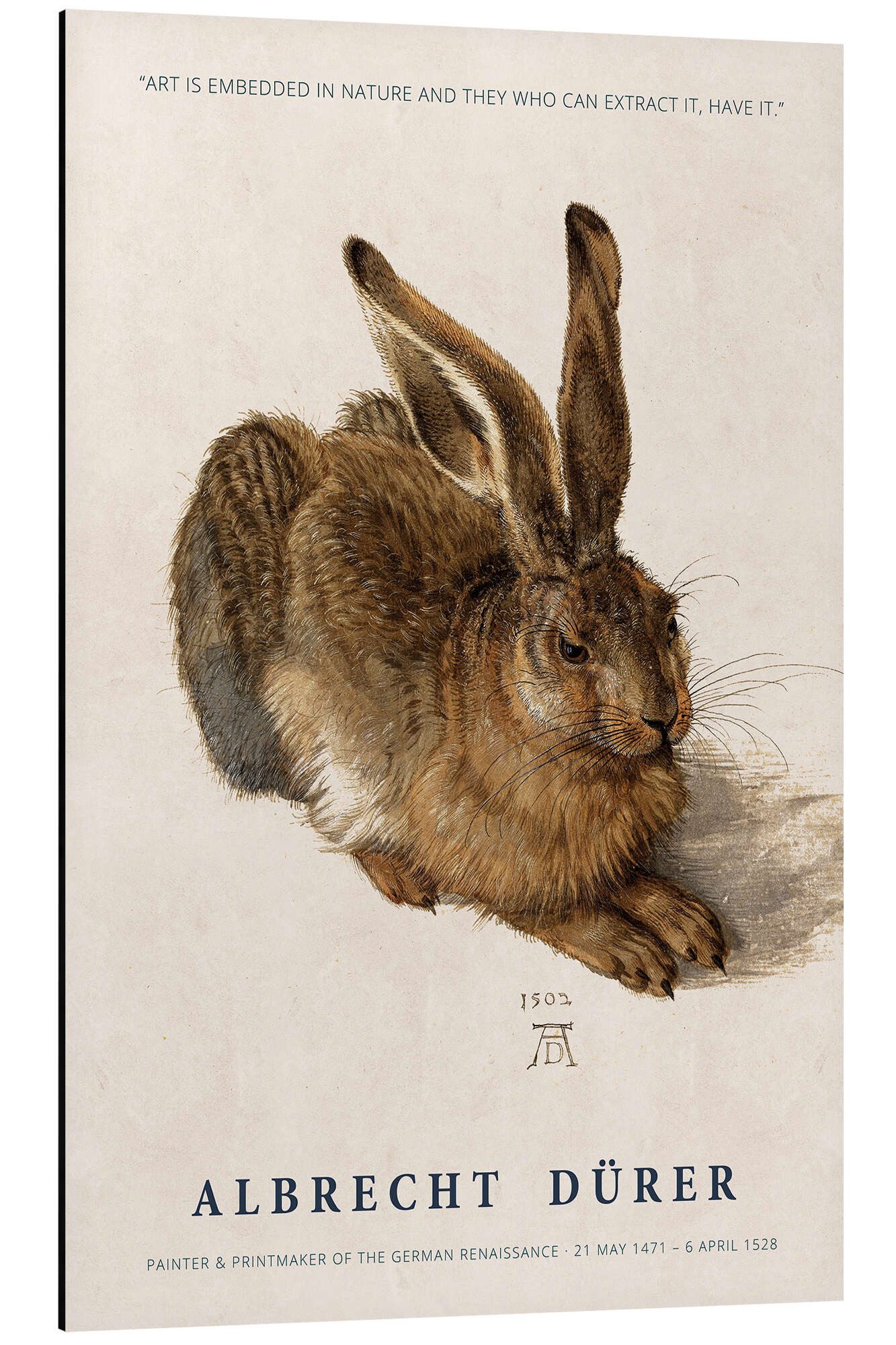 Posterlounge Alu-Dibond-Druck Albrecht Dürer, Art is Embedded in Nature, Schlafzimmer Vintage Malerei