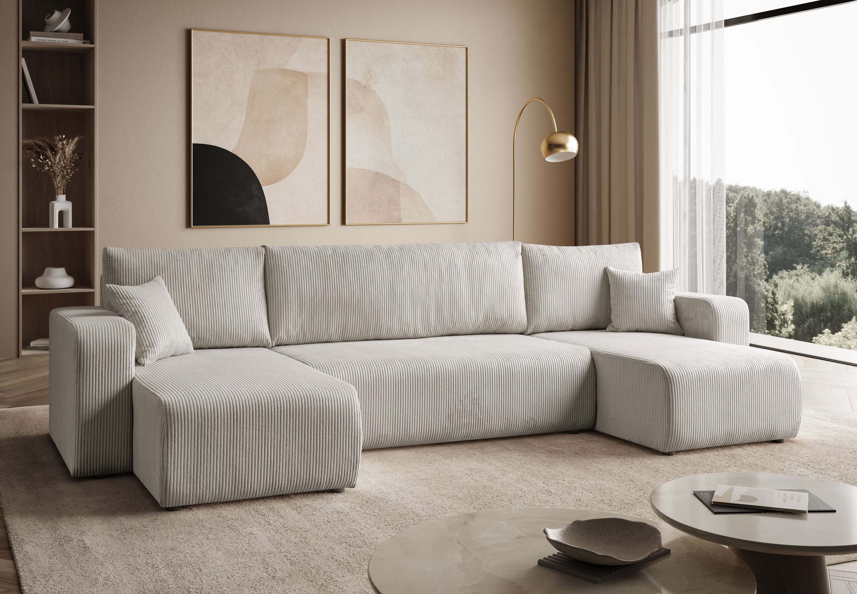 Lookway Big-Sofa PRESTIGE U-Form Couch, mit Bettfunktion und Bettkasten