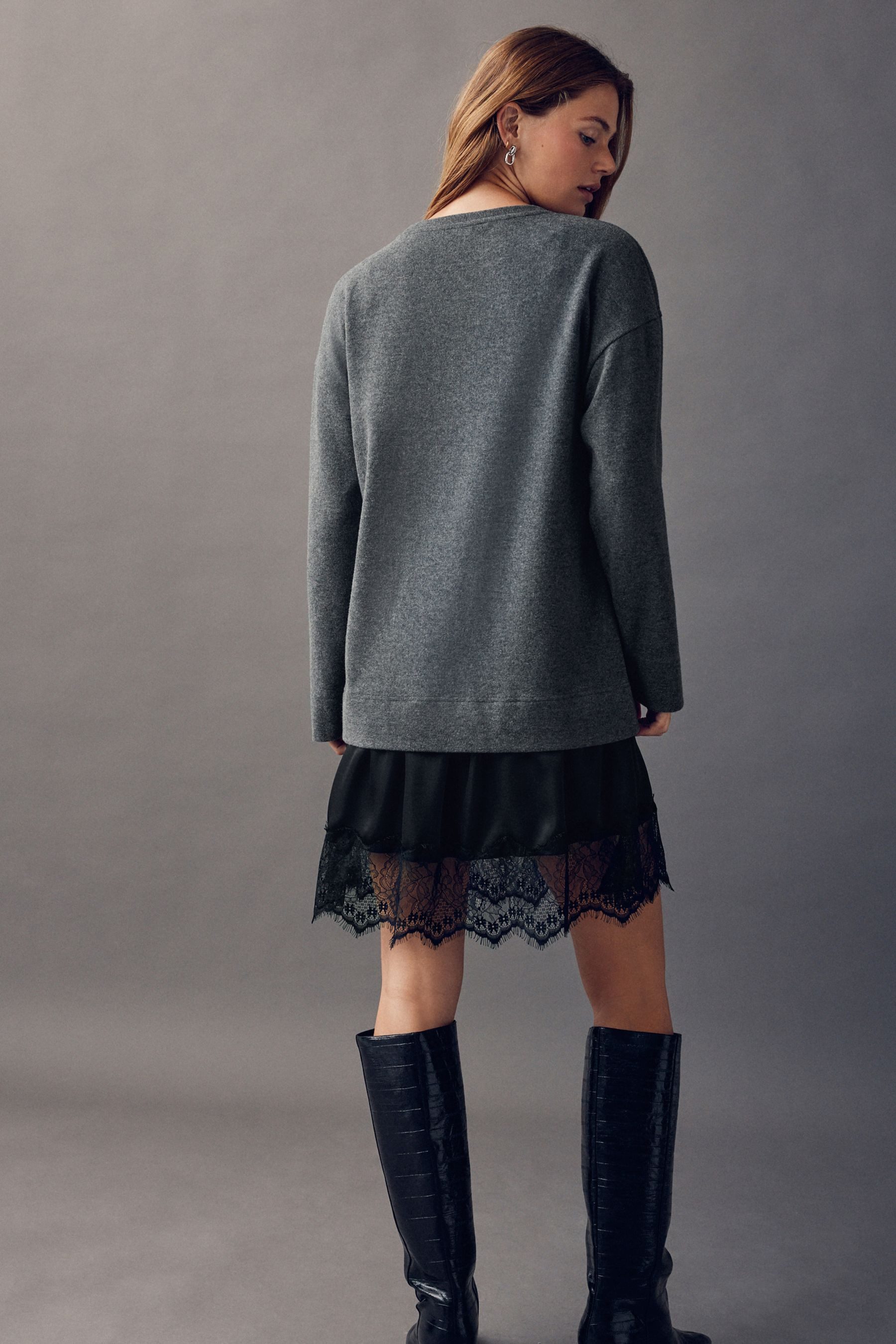 Next 2-in-1-Kleid 2-in-1 Pullover-Spitzerock mit weichem Griff (1-tlg) günstig online kaufen