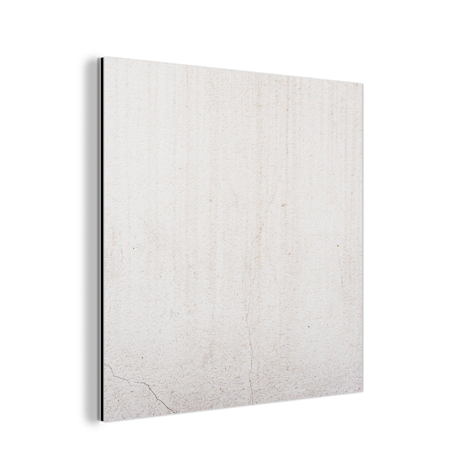 MuchoWow Metallbild Beton - Wand - Weiß, (1 St), Alu-Dibond-Druck, Gemälde aus Metall, Aluminium deko