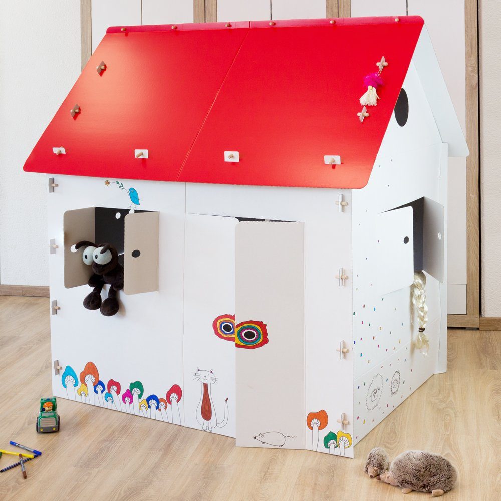 Kingpower Spielhaus Kinder Spielhaus Pappe Papphaus Karton Kartonhaus