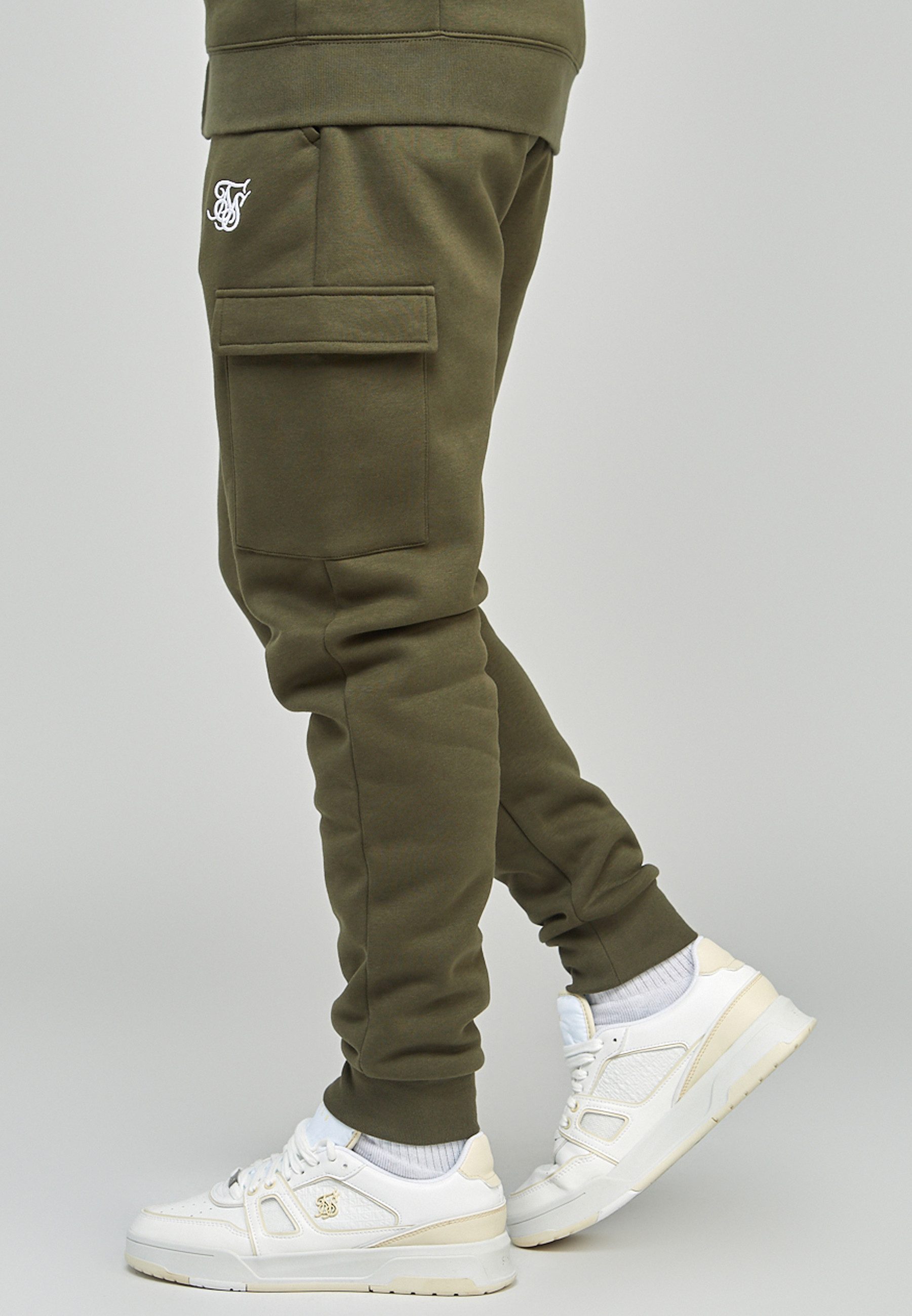 Siksilk Jogger Pants SikSilk Herren Khaki Essential Cargo Jogginghose günstig online kaufen