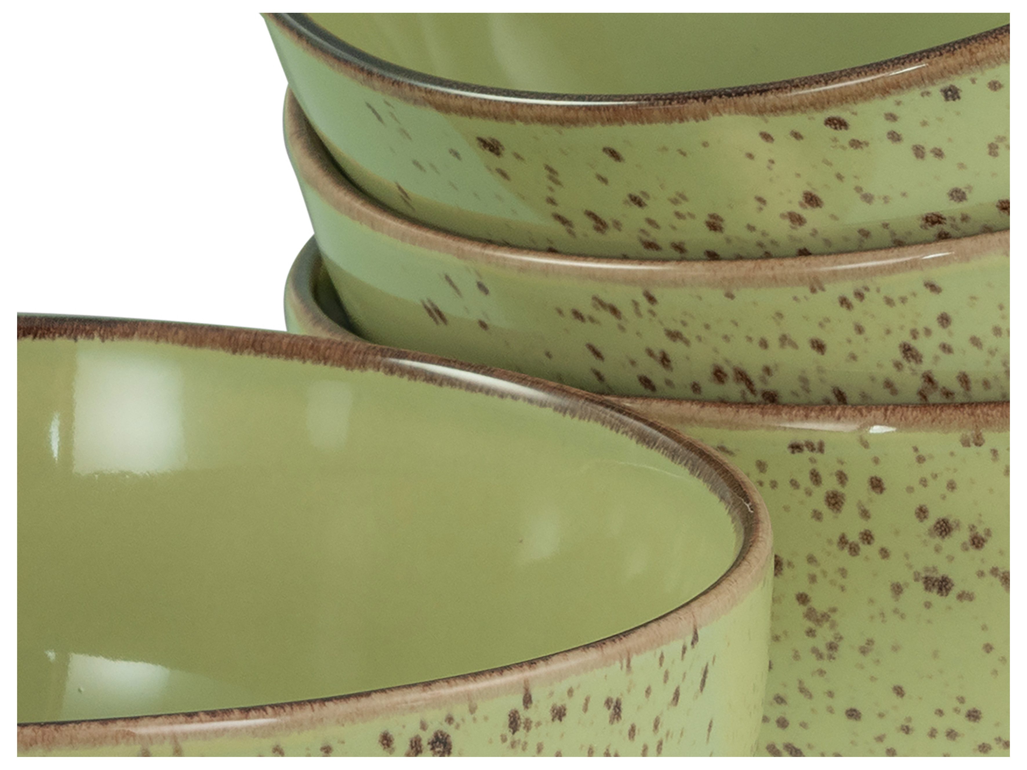 CreaTable Schale Nature Collection, Buddha Bowl 4-tlg, Steinzeug, (Set, 4-tlg), Handwerklicher Look, Vintage, Höhe 7,5 cm