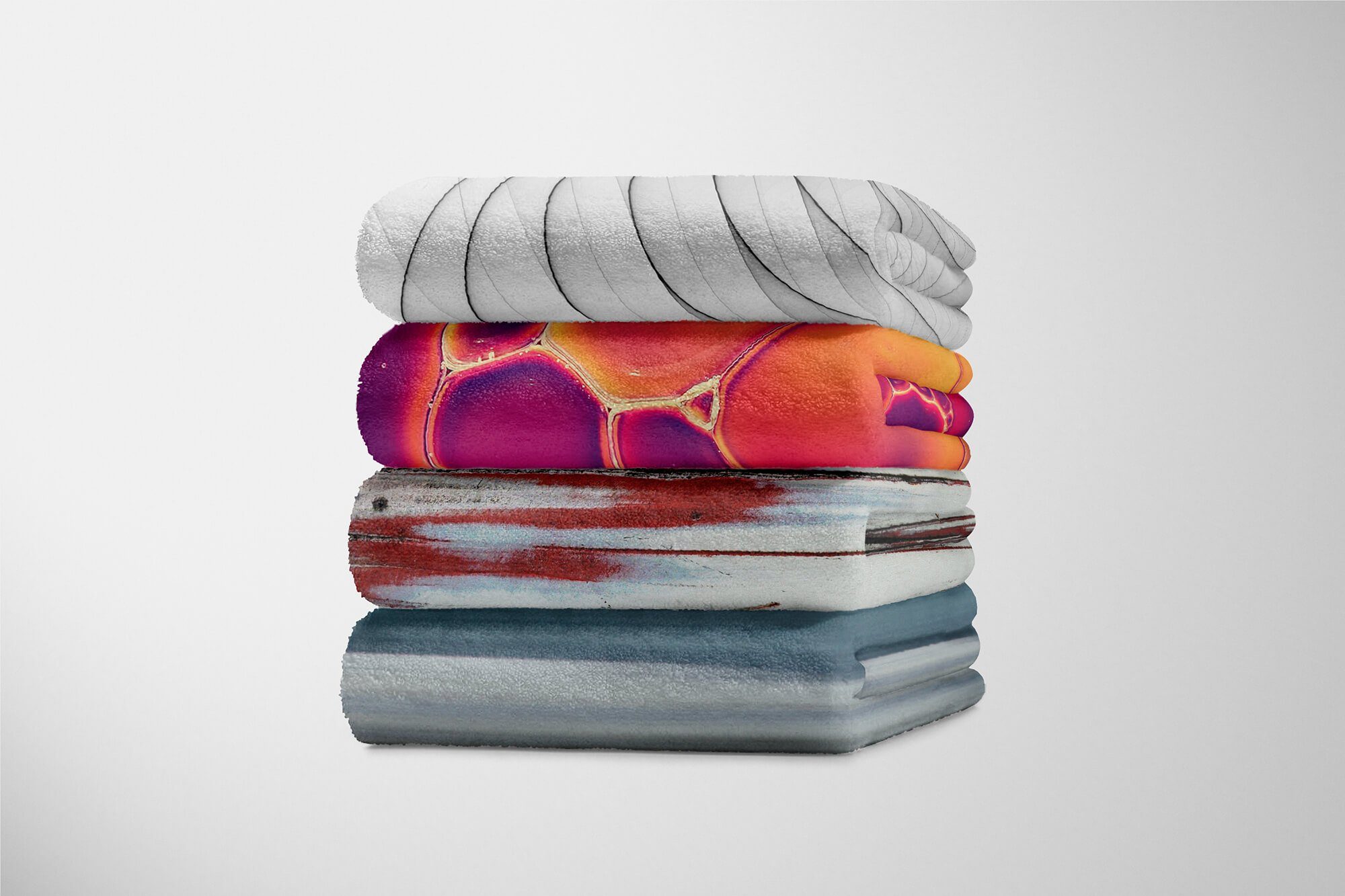 Baumwolle-Polyester-Mix Handtücher Saunatuch (1-St), Strandhandtuch Kratzer Handtuch Struktur Art Handtuch Kuscheldecke Fotomotiv Sinus mit Wand,