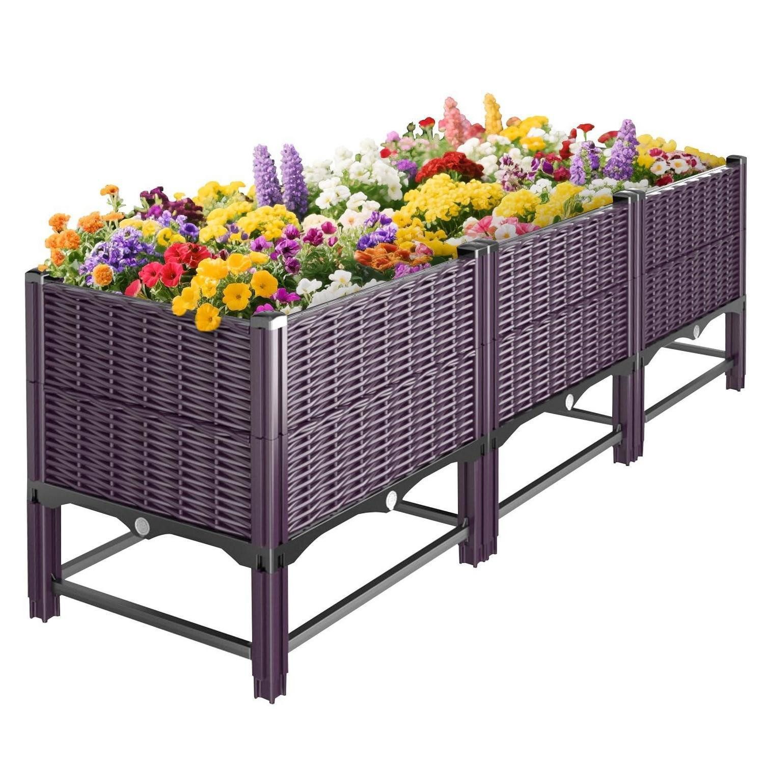 LuxusKollektion Hochbeet Hochbeet 120x40x50cm Lila mit Verstärkung (1 St)
