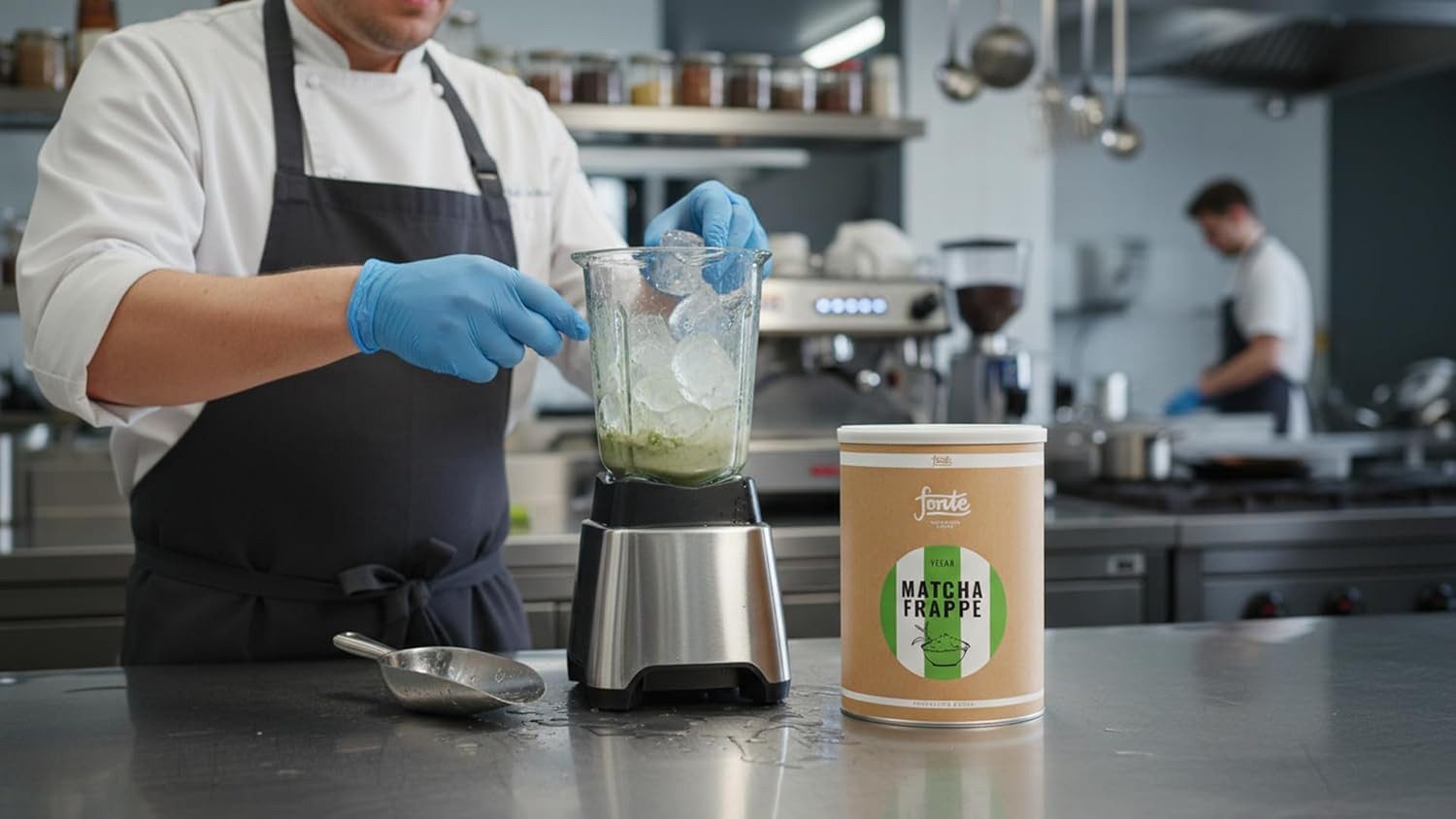 LK Trend & Style Kaffee Fonte Matcha Frappé, (Veganes Matcha Getränkepulver), Doppel Kick Matcha mit Kaffee