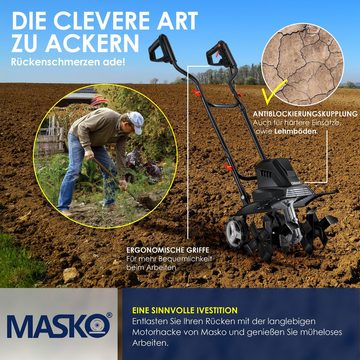 MASKO Elektromotorhacke, Gartenfräse elektrische Motorhacke 1500 Watt 40cm Arbeitsbreite 20cm