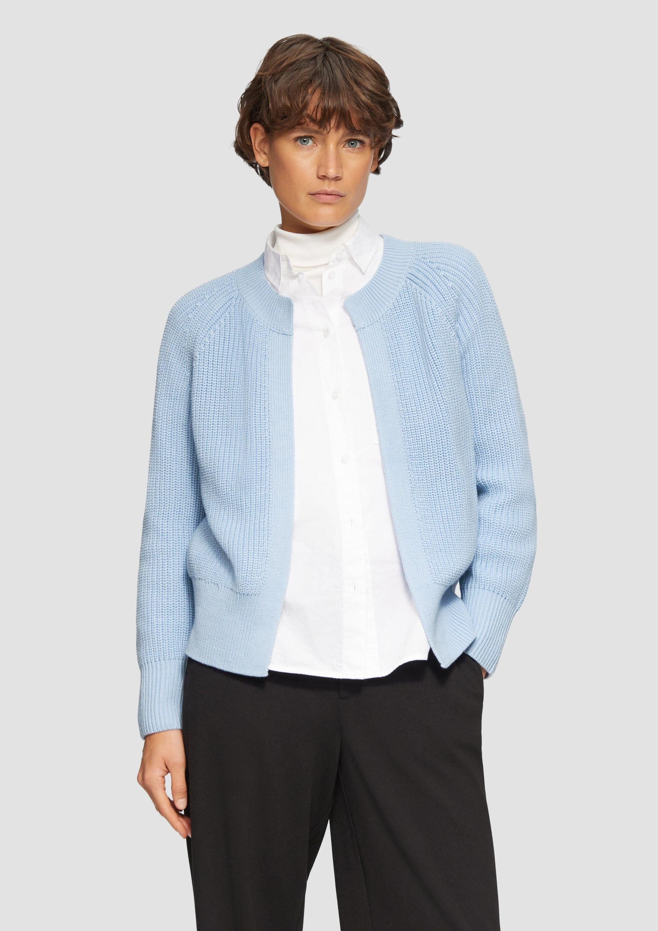 s.Oliver Cardigan Strickjacke Strickjacke mit Raglanärmeln und Rippbündchen günstig online kaufen
