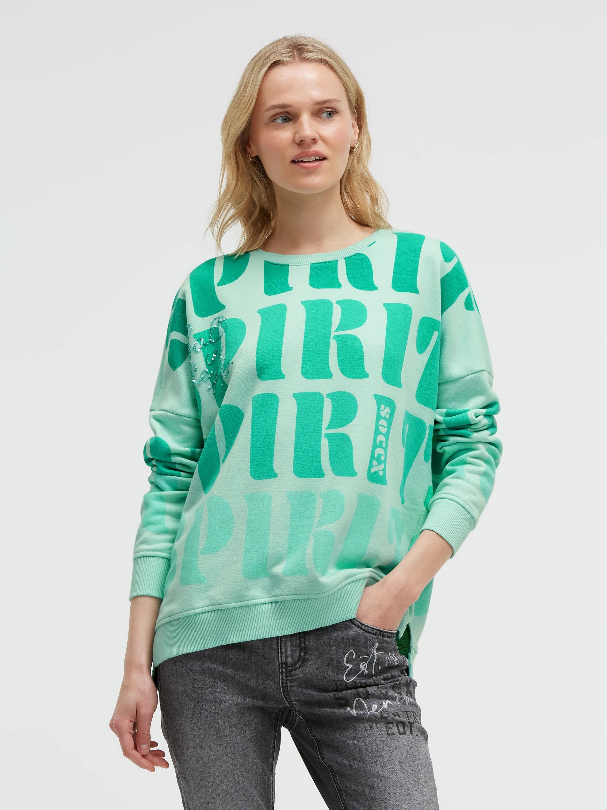 SOCCX Sweater mit Pailletten-Schriftzug