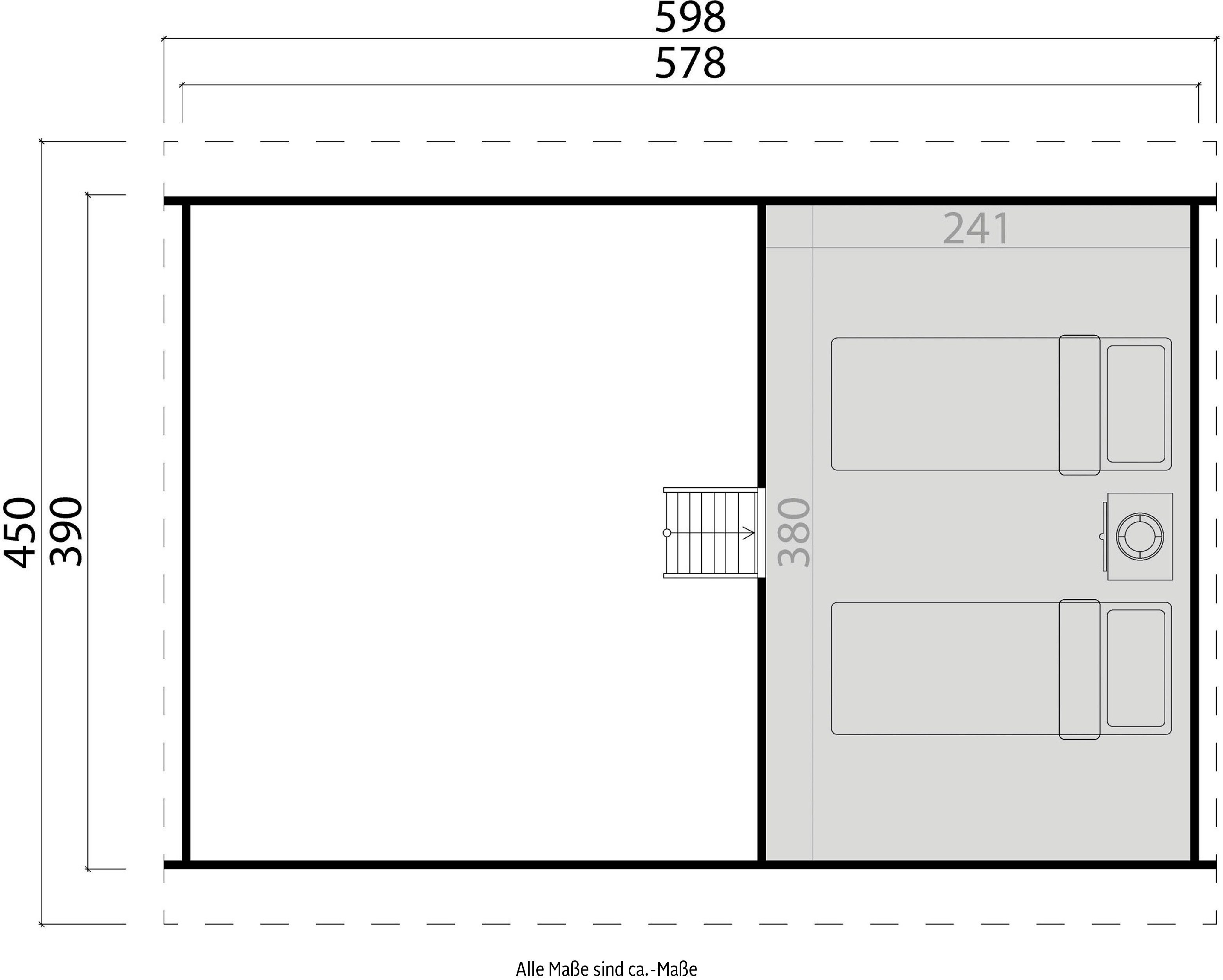 gletschergrün cm, MAJA BxT: Fussbodenbretter verlegen) inkl. zum Gartenhaus (Set, 598x450 LASITA MURANO,