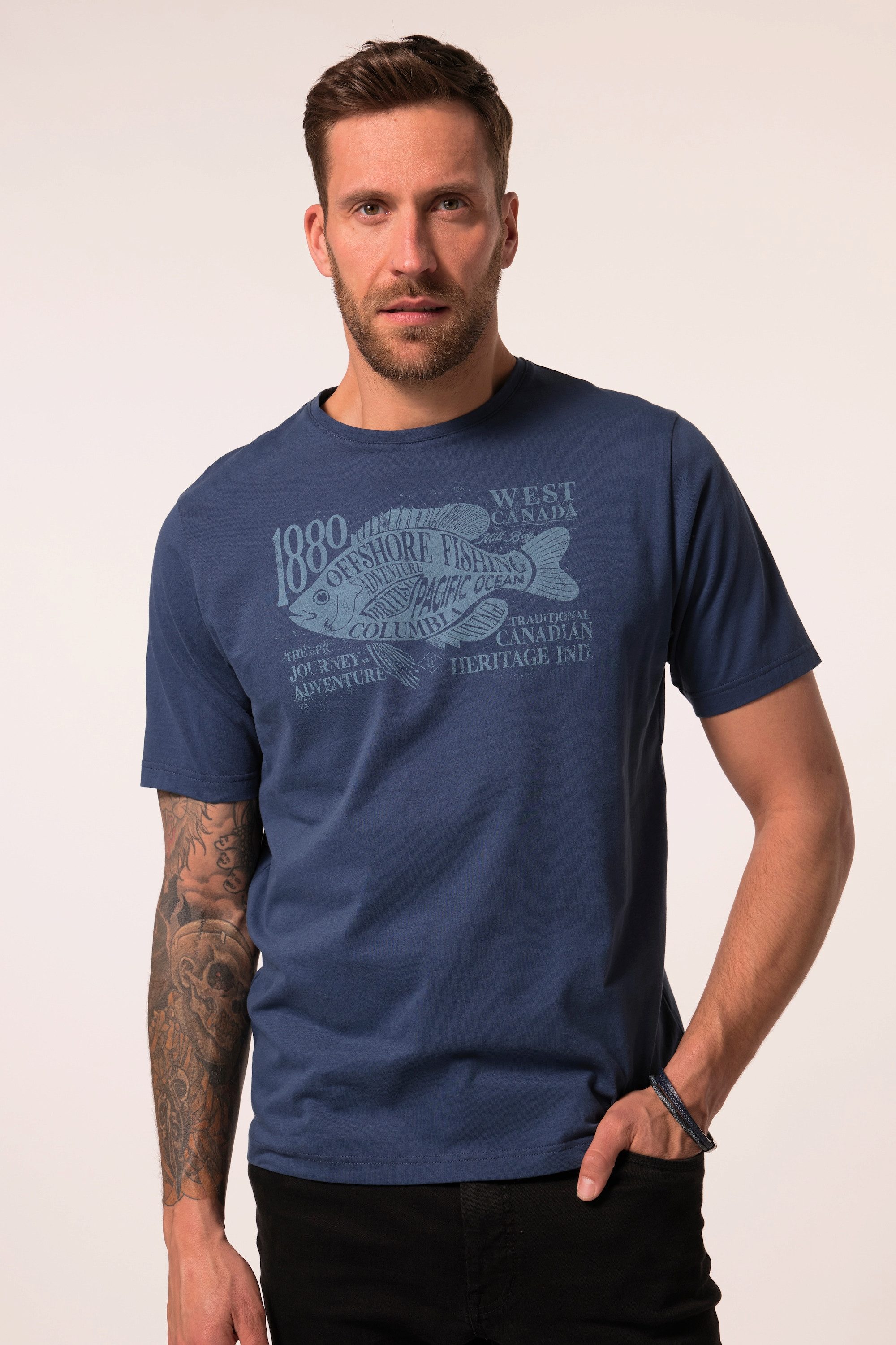 JP1880 T-Shirt JP1880 T-Shirt Halbarm Brust-Print günstig online kaufen