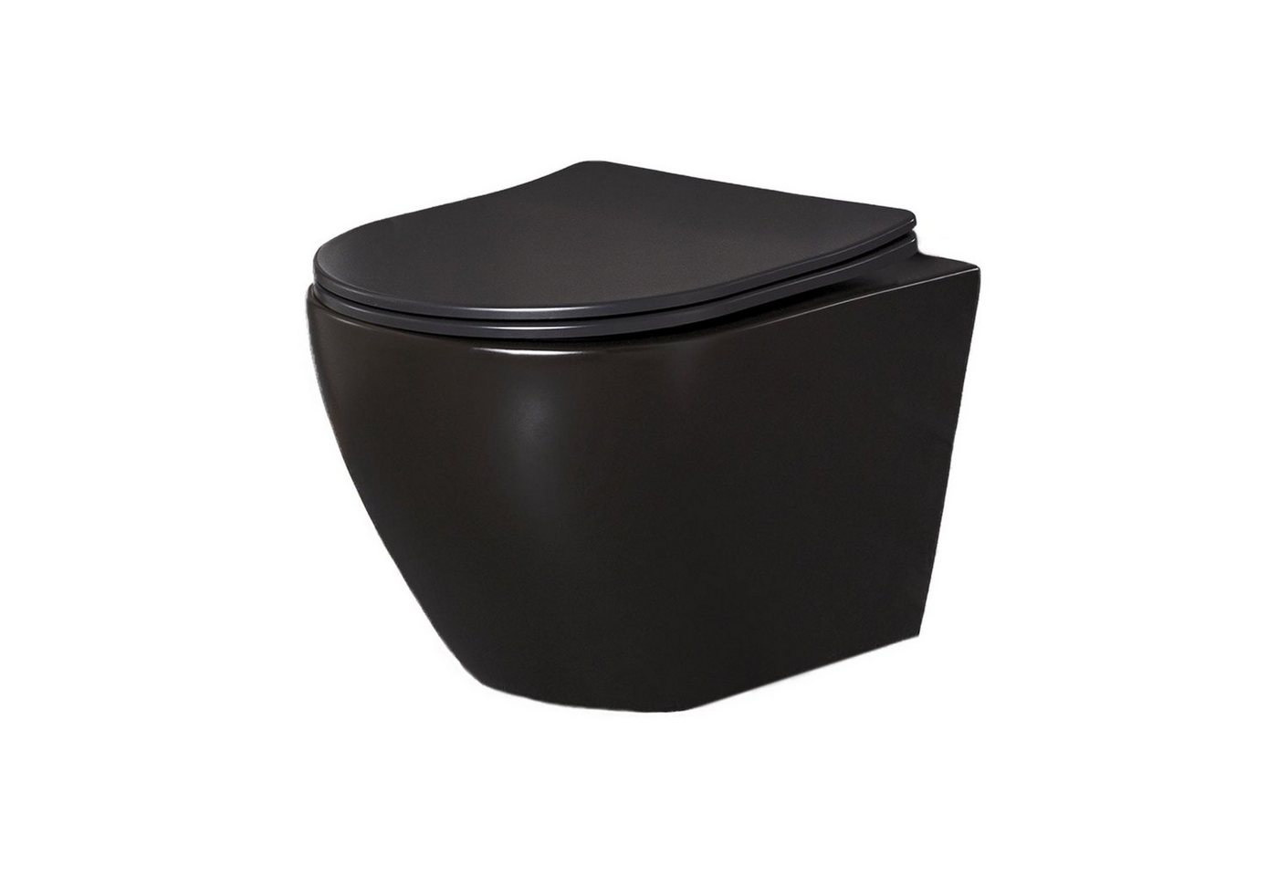 Thumbnail - KOLMAN Vorwandelement WC SET: Wand-WC Delos Schwarz + C201 + Betätigungsplatte Chrom, 9 l, inkl. Slim WC-Sitz mit Soft-c...