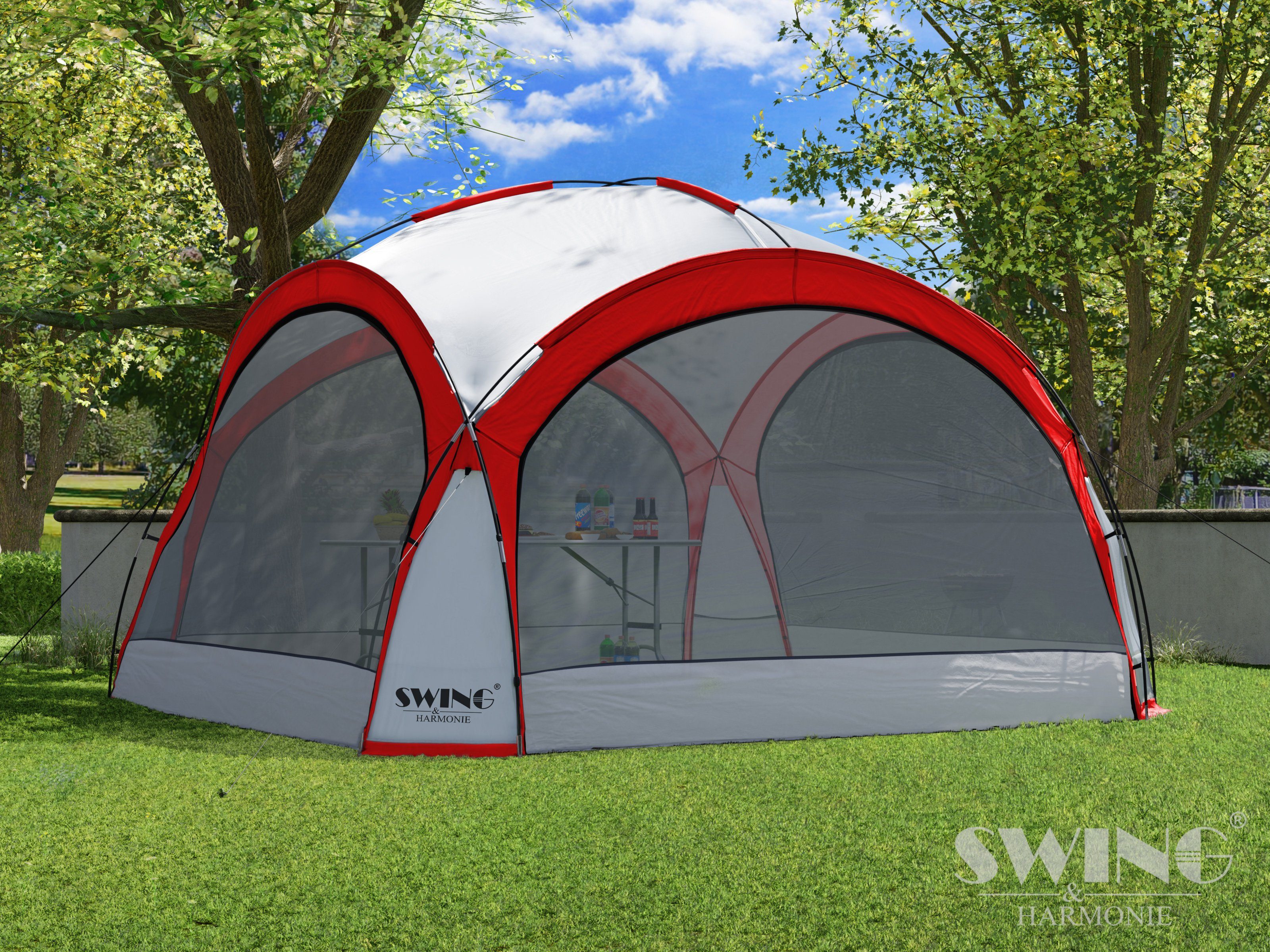 Swing&Harmonie Faltpavillon LED Event Pavillon 3,6 x 3,6m DomeShelter Garten inkl. Solarmodul – Bild 4 von 5