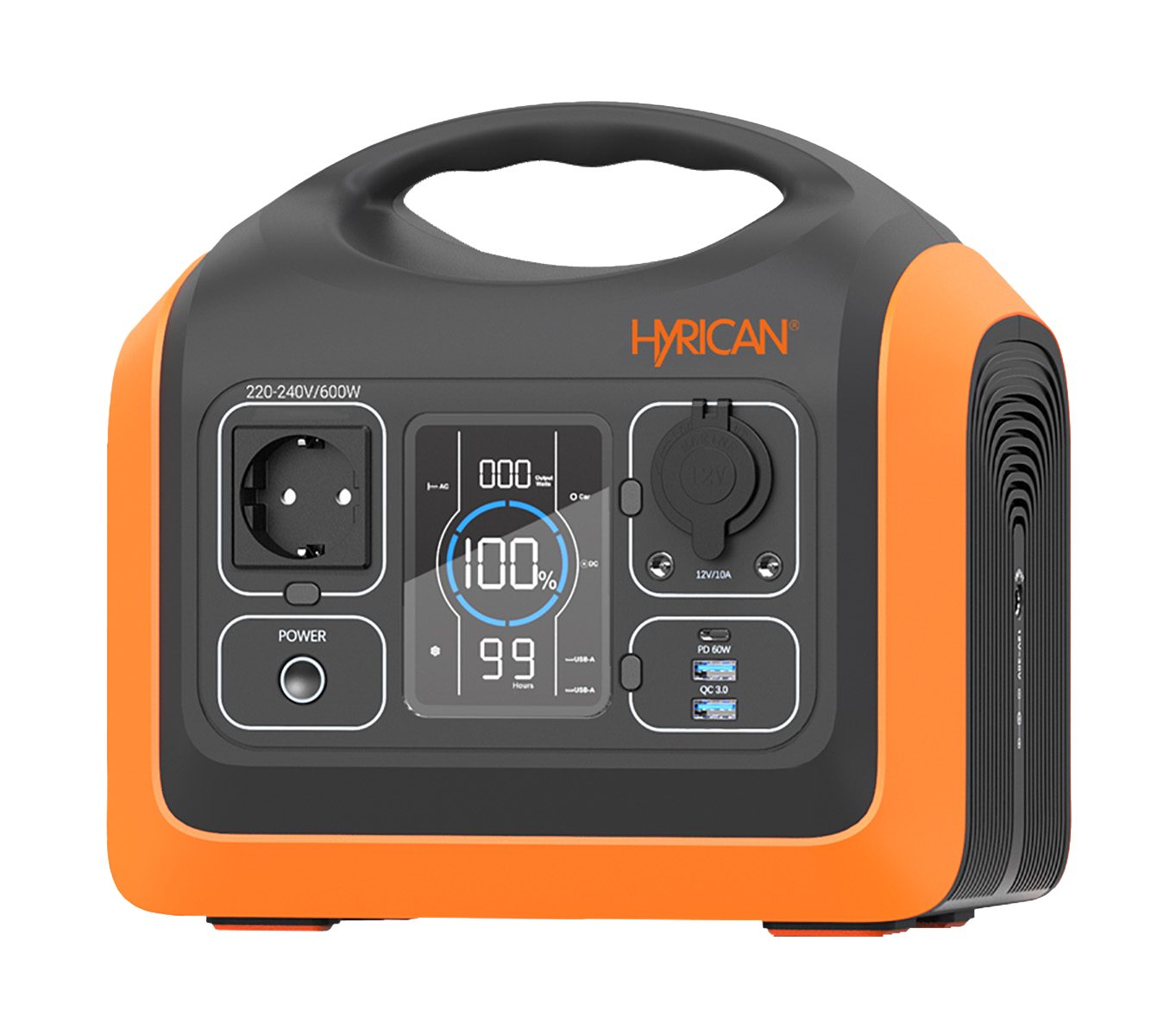 Hyrican UPP-600, 600 Watt, 596Wh, LiFePO4, tragbarer Akku/Batterie Powerstation für Camping, Garten, Reisen 186000 mAh, mobiles Ladezentrum für Not-& Stromversorgung
