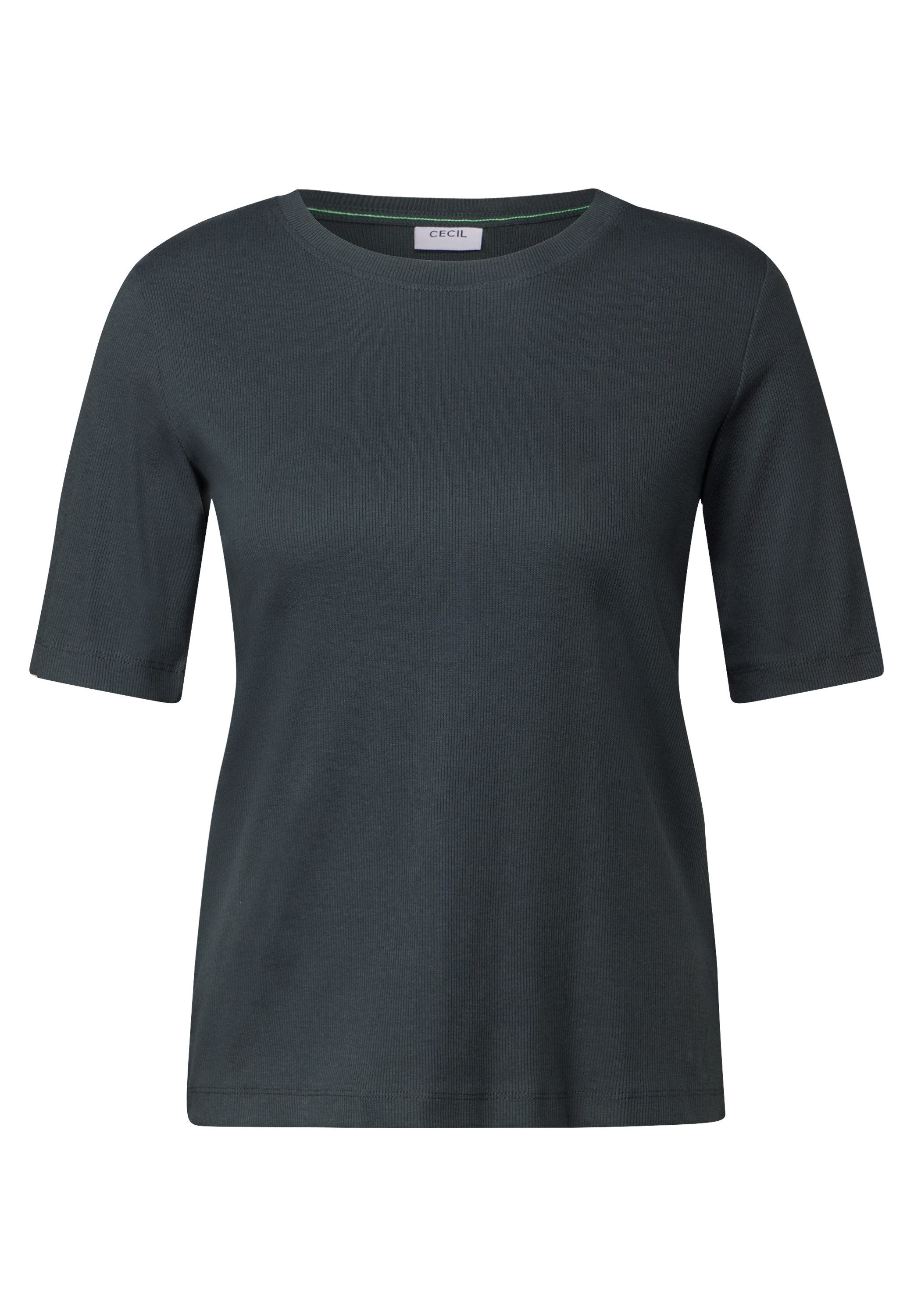 CECIL T-Shirt mit feiner Ripp Struktur