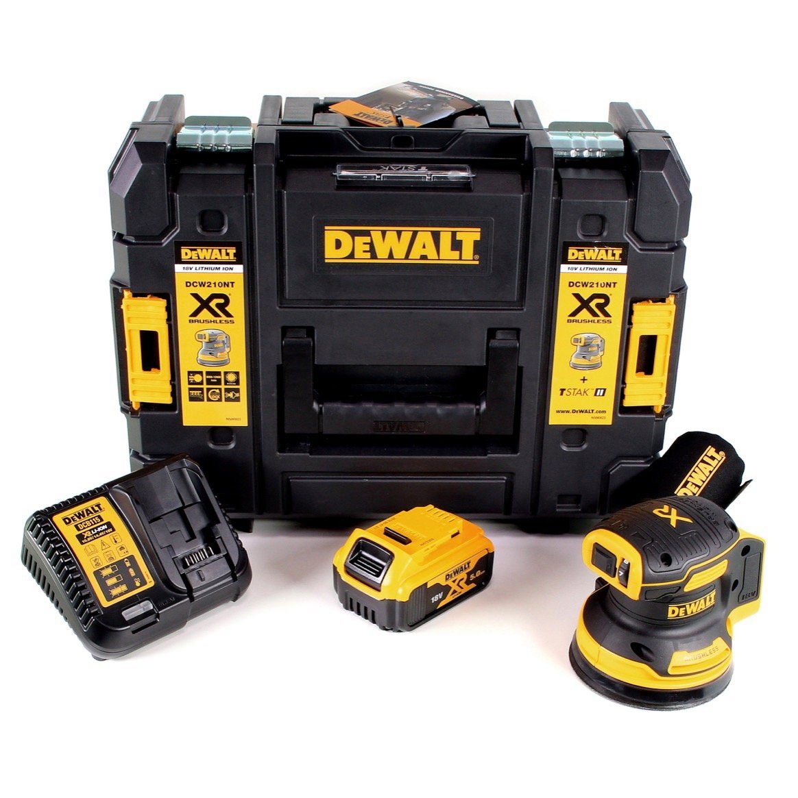 DeWalt Akku-Exzenterschleifer DCW 210 P1 Akku Exzenterschleifer 18V 125mm Brushless + 1x Akku 5,0Ah