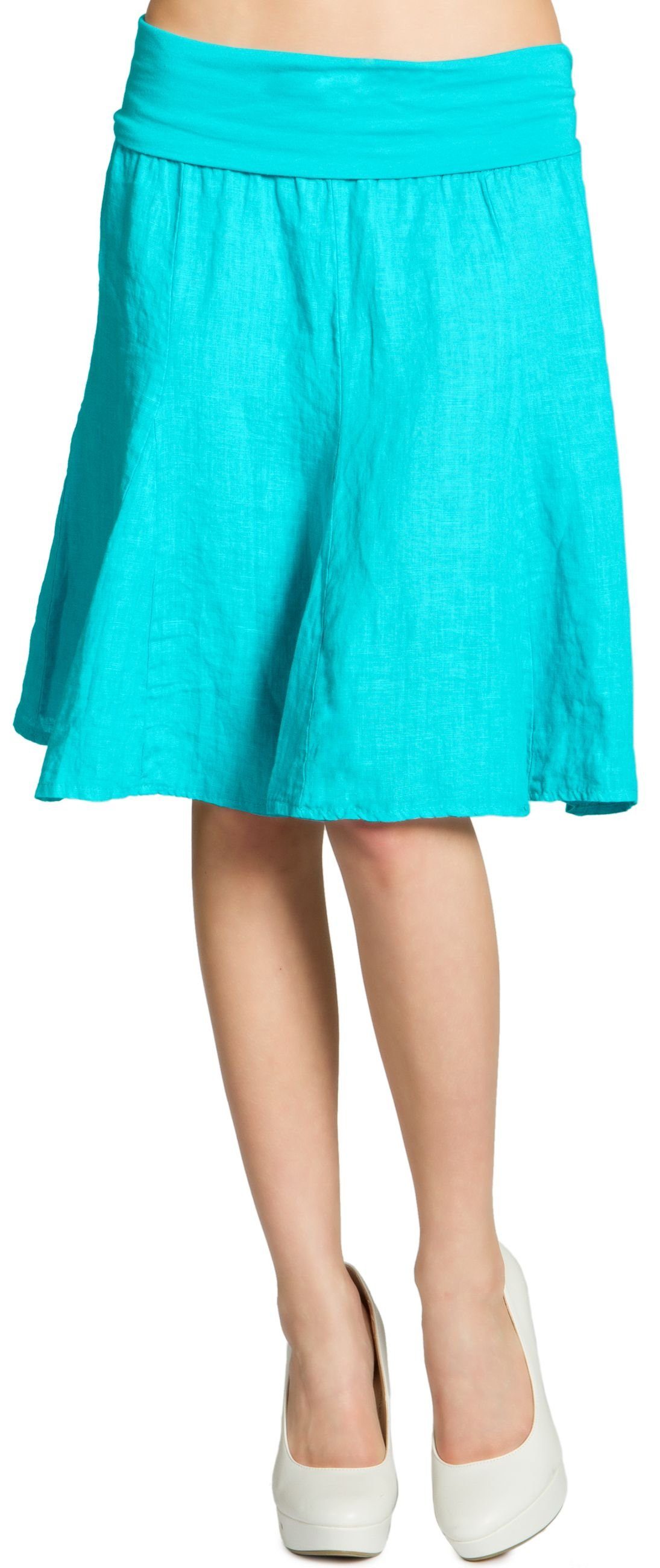 Caspar Faltenrock RO014 Damen Midi Leinenrock günstig online kaufen