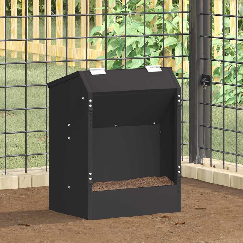 furnicato Futterspender Futterautomat für Kaninchen 33,5 x 25,5 x 45,5 cm Schwarz