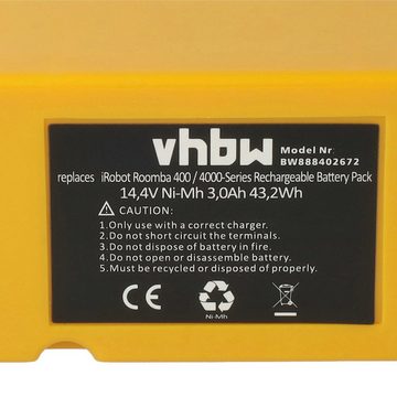 vhbw kompatibel mit Ambrogio Robby, Robby Home XR, Robby Deluxe Staubsauger-Akku NiMH 3000 mAh (14,4 V)