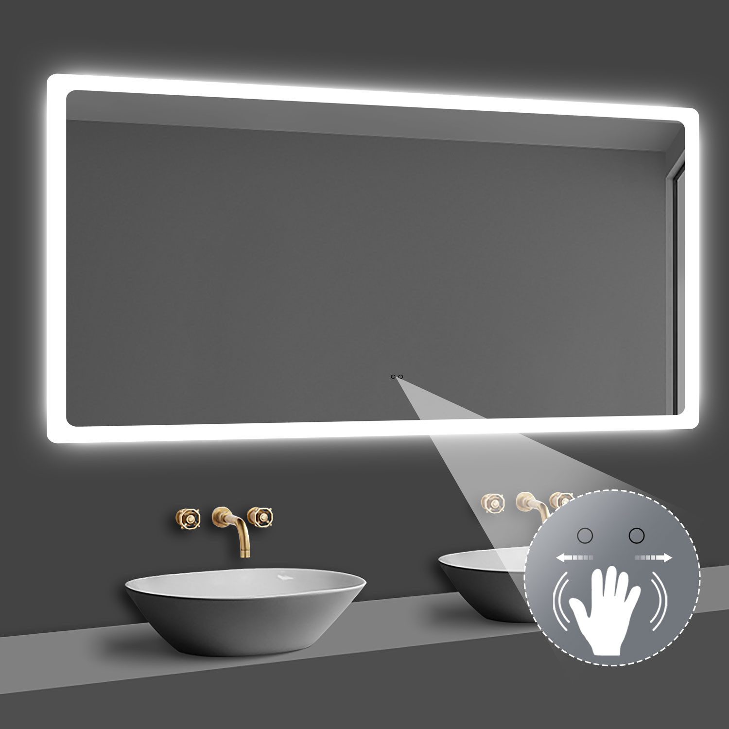 duschspa Badspiegel LED Spiegel mit Beleuchtung dimmbar beschlagfrei Wandsp günstig online kaufen