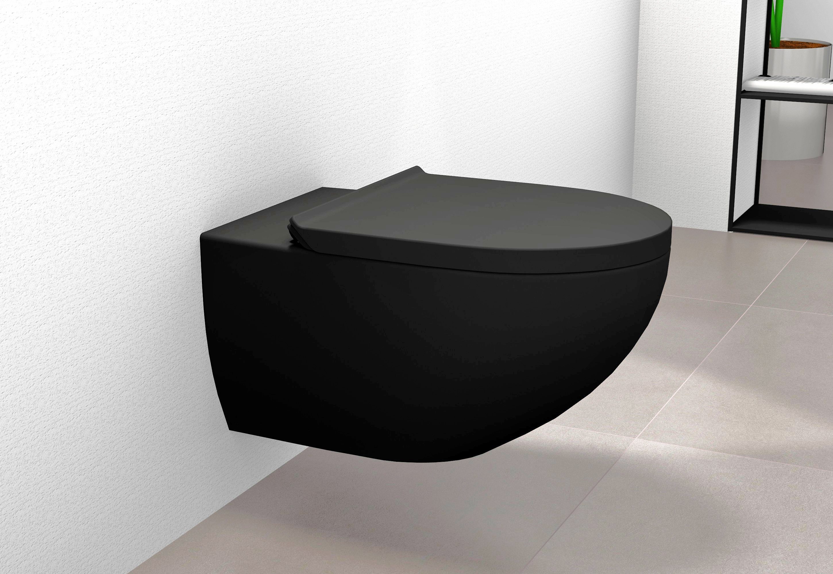 Bernstein Tiefspül-WC E-9030, Wand-WC, Schwarz matt, günstig online kaufen