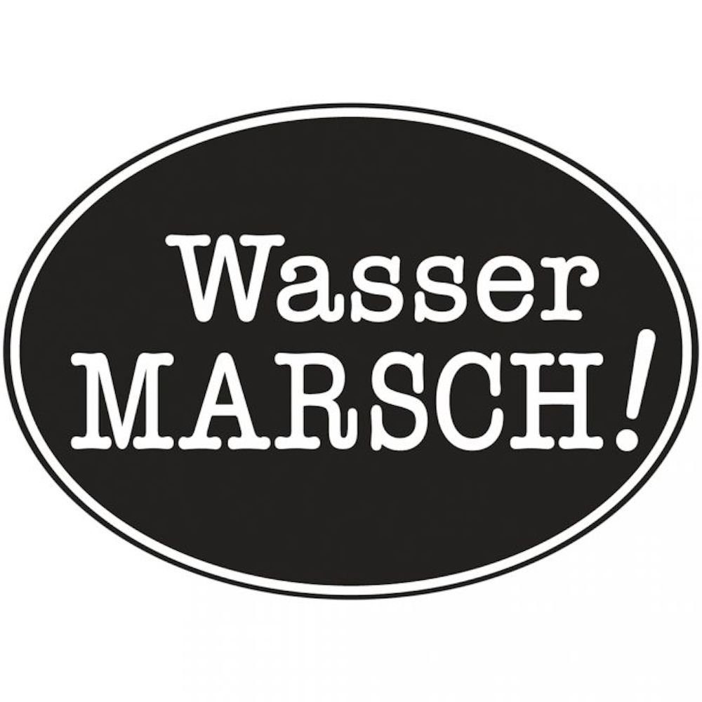 Rayher Messbecher Label Wasser Marsch! 55x40mm, oval, SB-Btl 1Stück