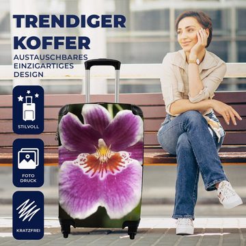 MuchoWow Handgepäckkoffer Wilde Orchidee, 4 Rollen, Reisetasche mit rollen, Handgepäck für Ferien, Trolley, Reisekoffer