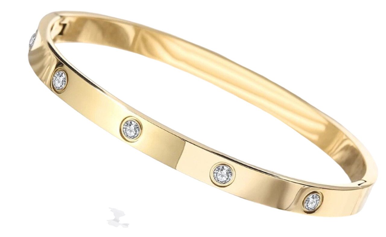 Lale Collection® Armreif Edelstahl-Armreif Strass Accessoire Gold Silber Sc günstig online kaufen