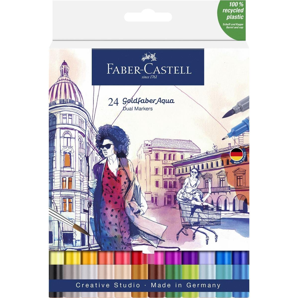 Faber-Castell Aquarellstifte Faber-Castell Goldfaber Aqua Dual Marker - 24er Etui