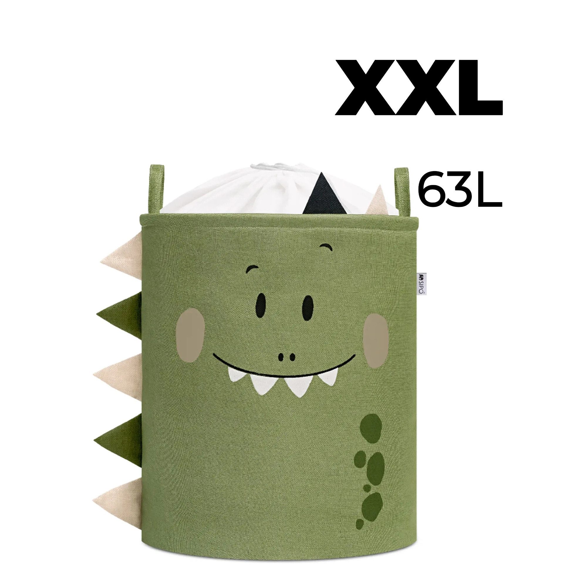 Sipo Aufbewahrungskorb (1 Stück), XXL Spielzeugkorb mit Dino-Motiv, 63 L Kapazität für Kinderzimmer