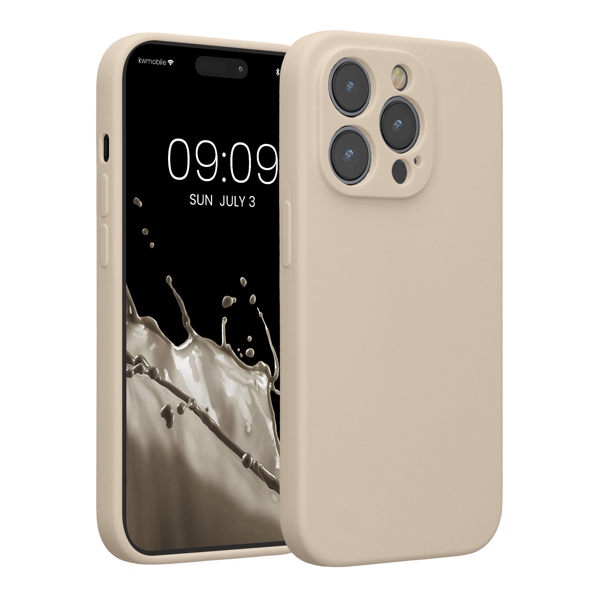 kwmobile Smartphone-Hülle Handyhülle für Apple iPhone 14 Pro Hülle, Hülle Silikon gummiert - Handyhülle - Handy Case in Creme