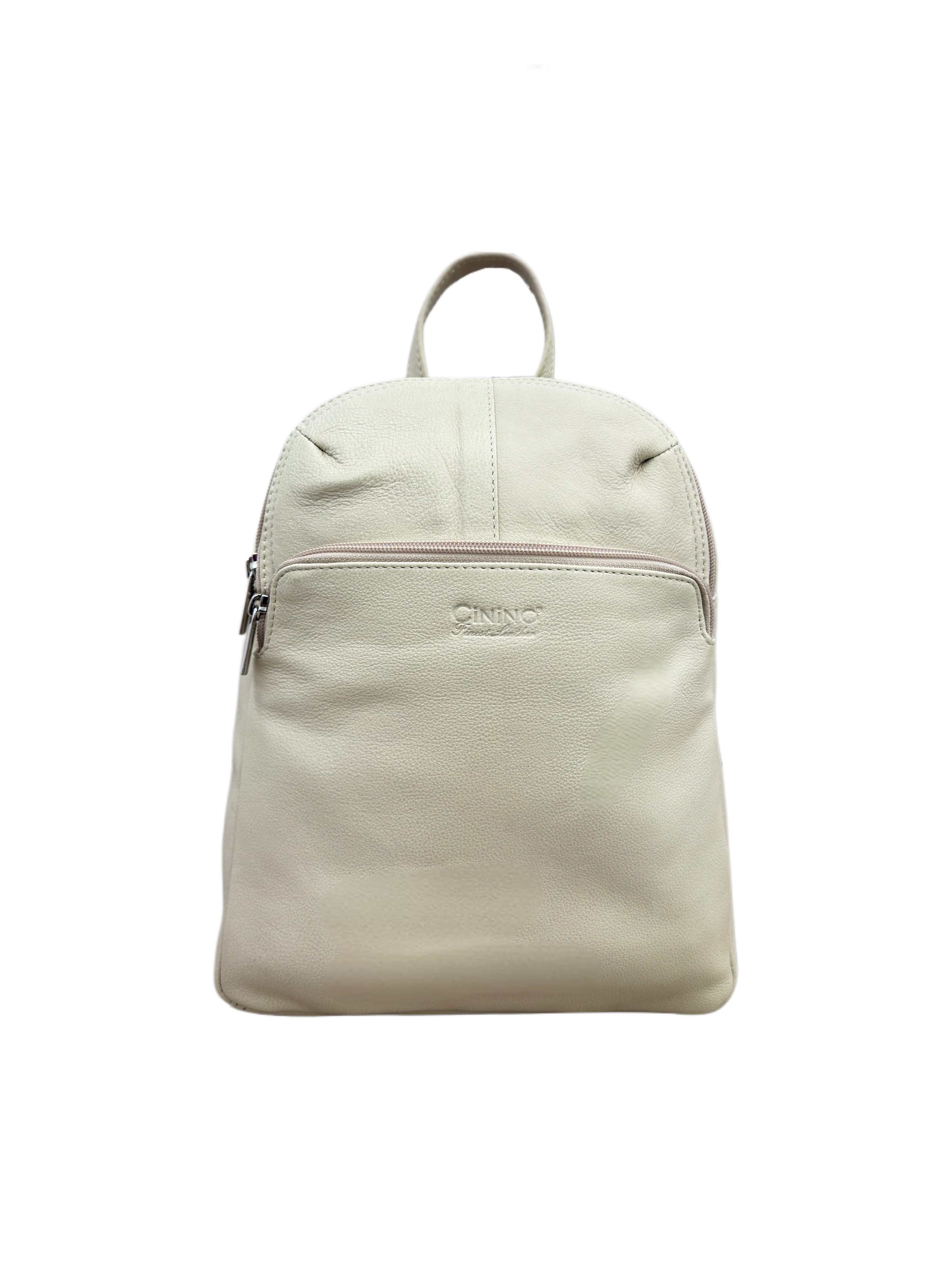 Cinino Cityrucksack C6104, Damen City-Rucksack aus echtem Rindleder