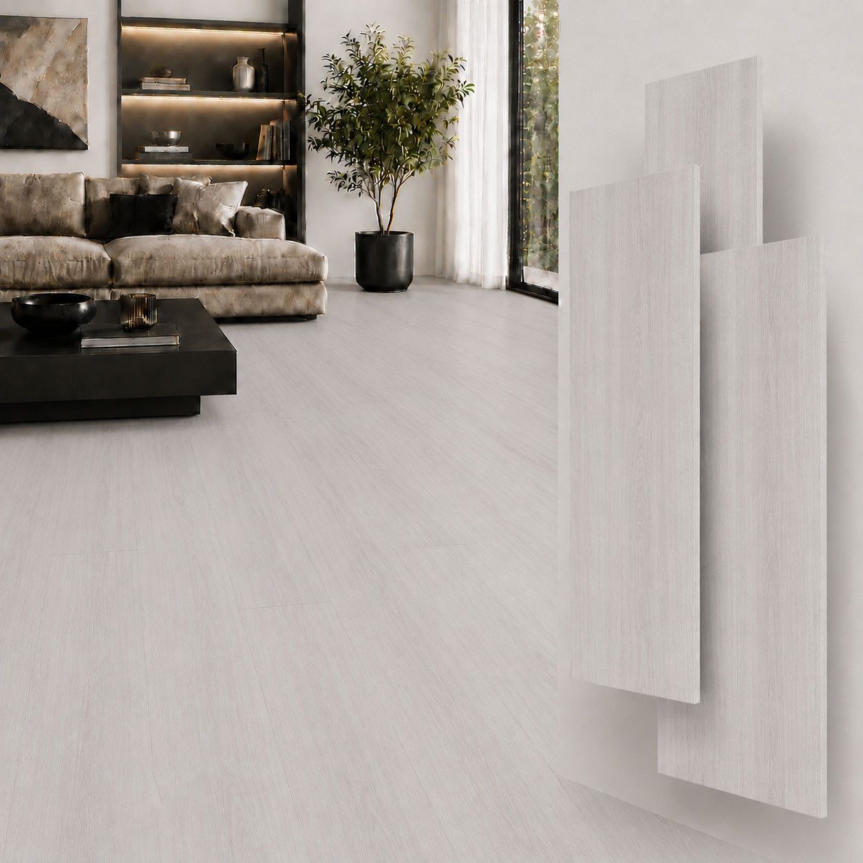 NoblesBox Designboden SPC Klick-Vinylboden 5 mm mit Trittschalldämmung in Holzoptik, kleberfrei, mit Trittschalldämmung, wasserfest, pflegeleicht