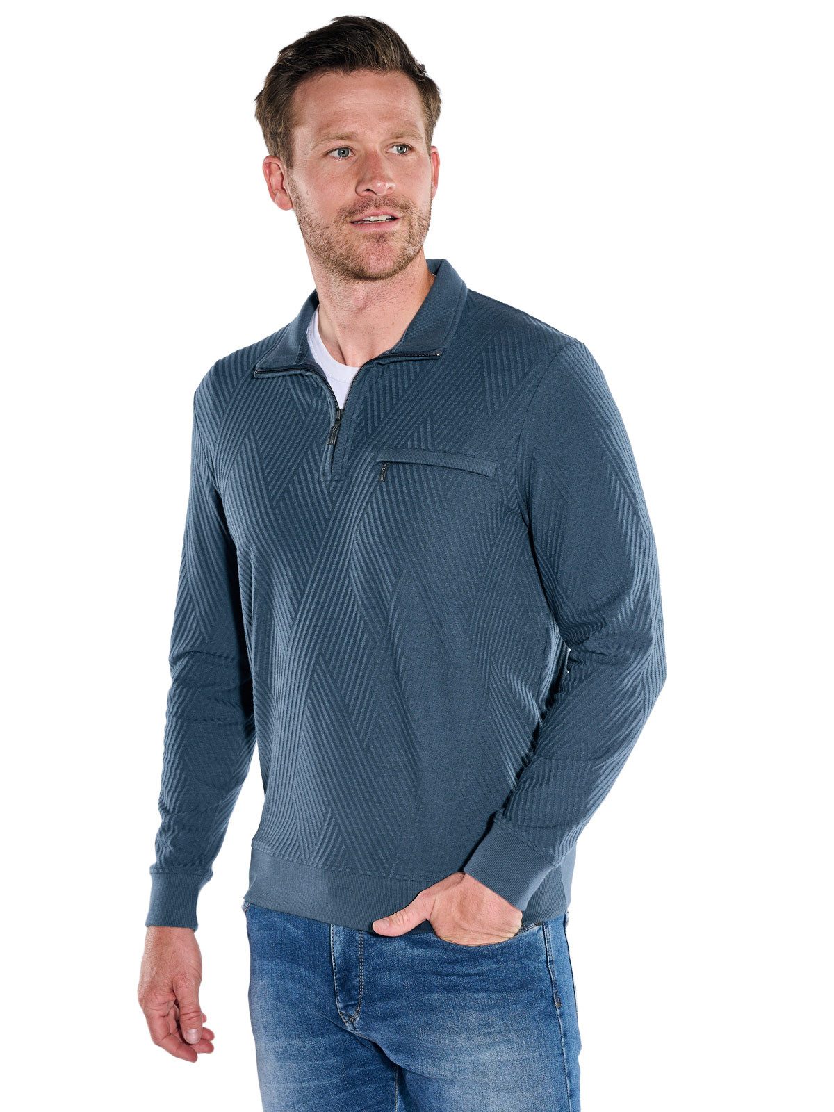 Engbers Sweatshirt Herren Sweatshirt Stehbund, Marineblau